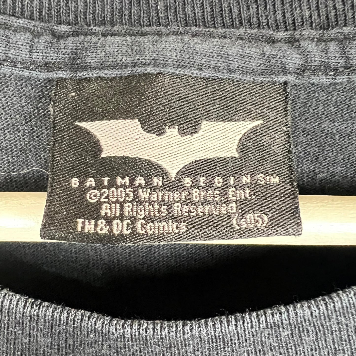 2005 Batman Begins “Does It Come In Black?” Movie Promo Tee Black