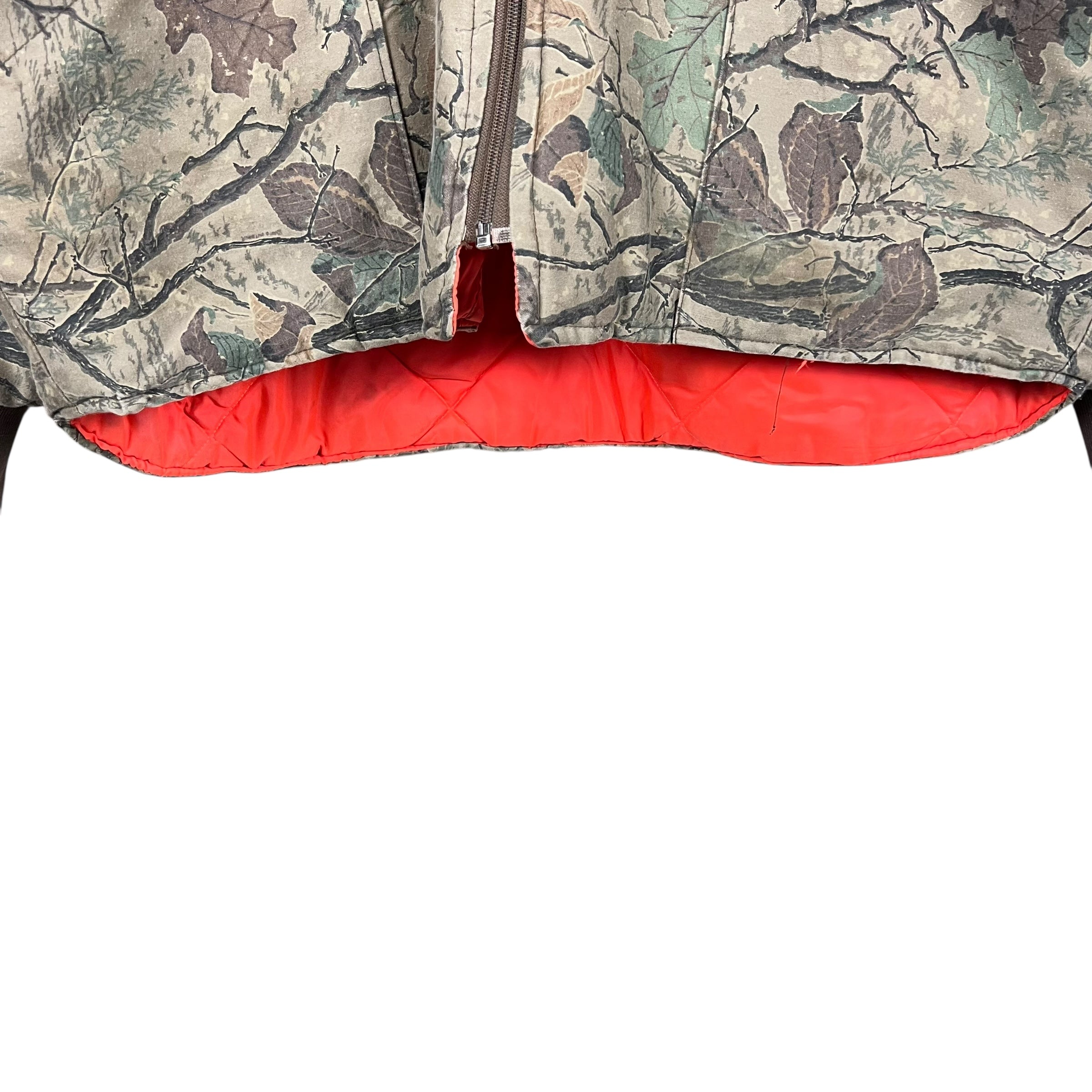 Vintage Nikaldi Reversible RealTree Puffer Bomber Jacket Camo/Orange