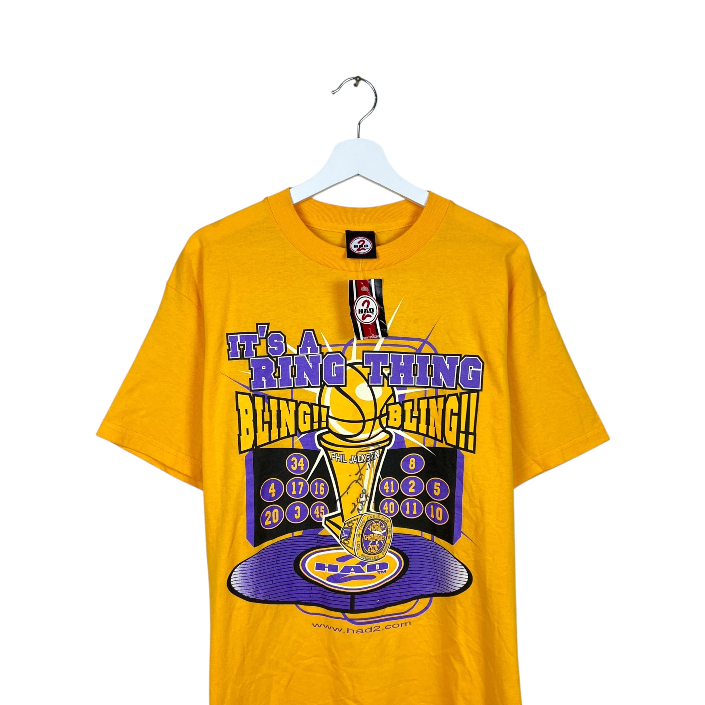 Vintage Bootleg 2000 Los Angeles Lakers Championship Tee Yellow