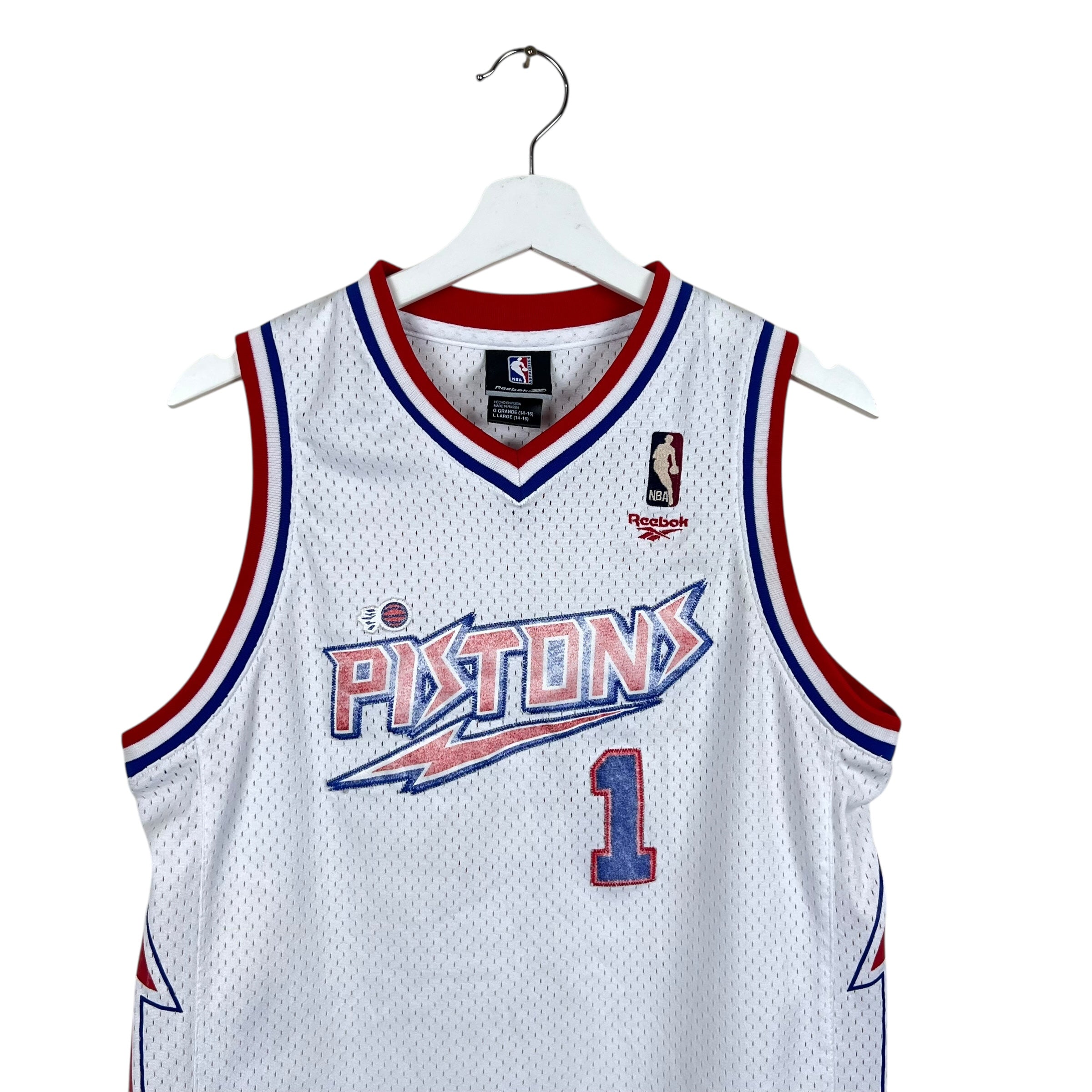 Vintage Reebok Youth Detroit Pistons Hardwood Classic 1981 Chauncey Billups Home Jersey