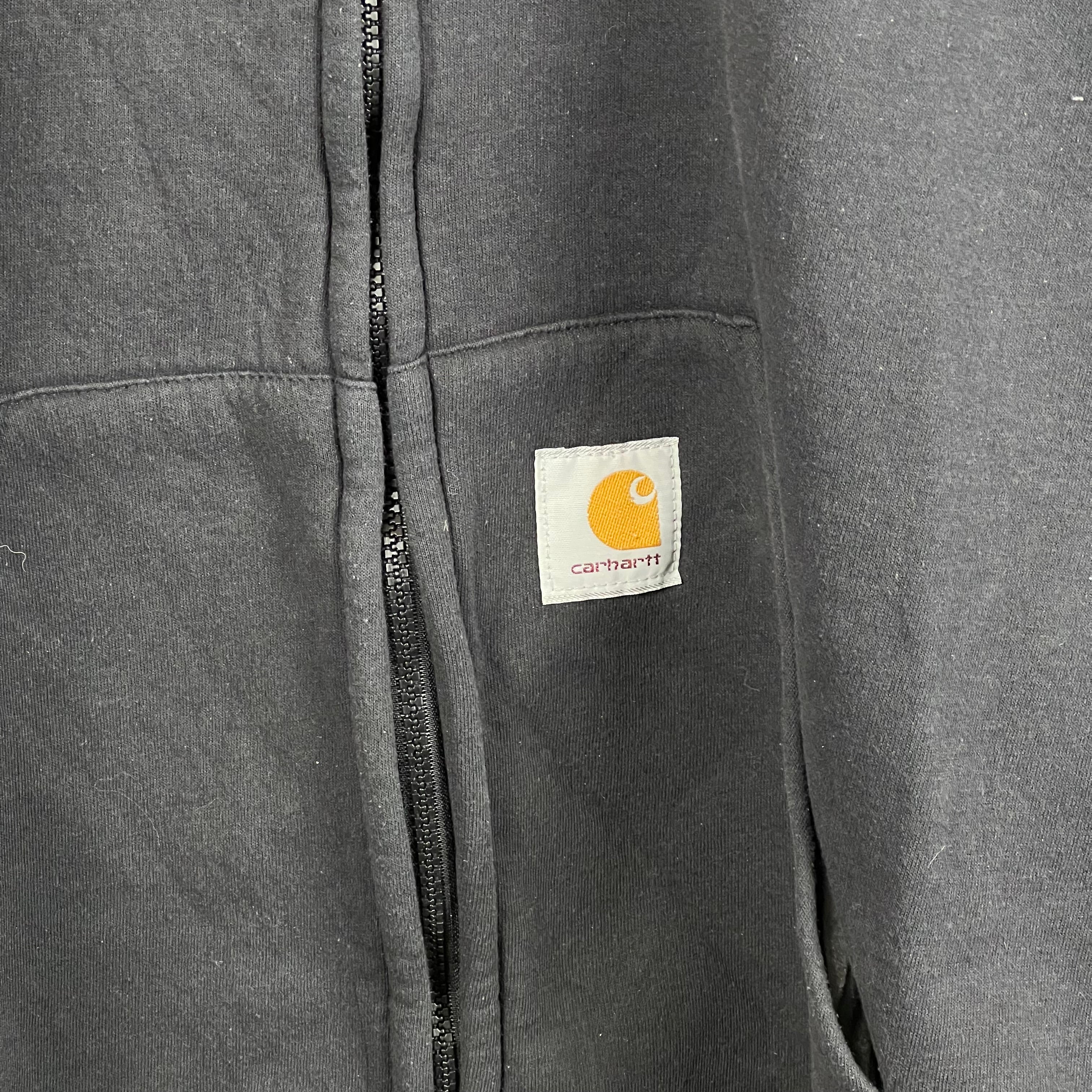 Vintage Carhartt Fleece Lined Full Zip Hoodie Black