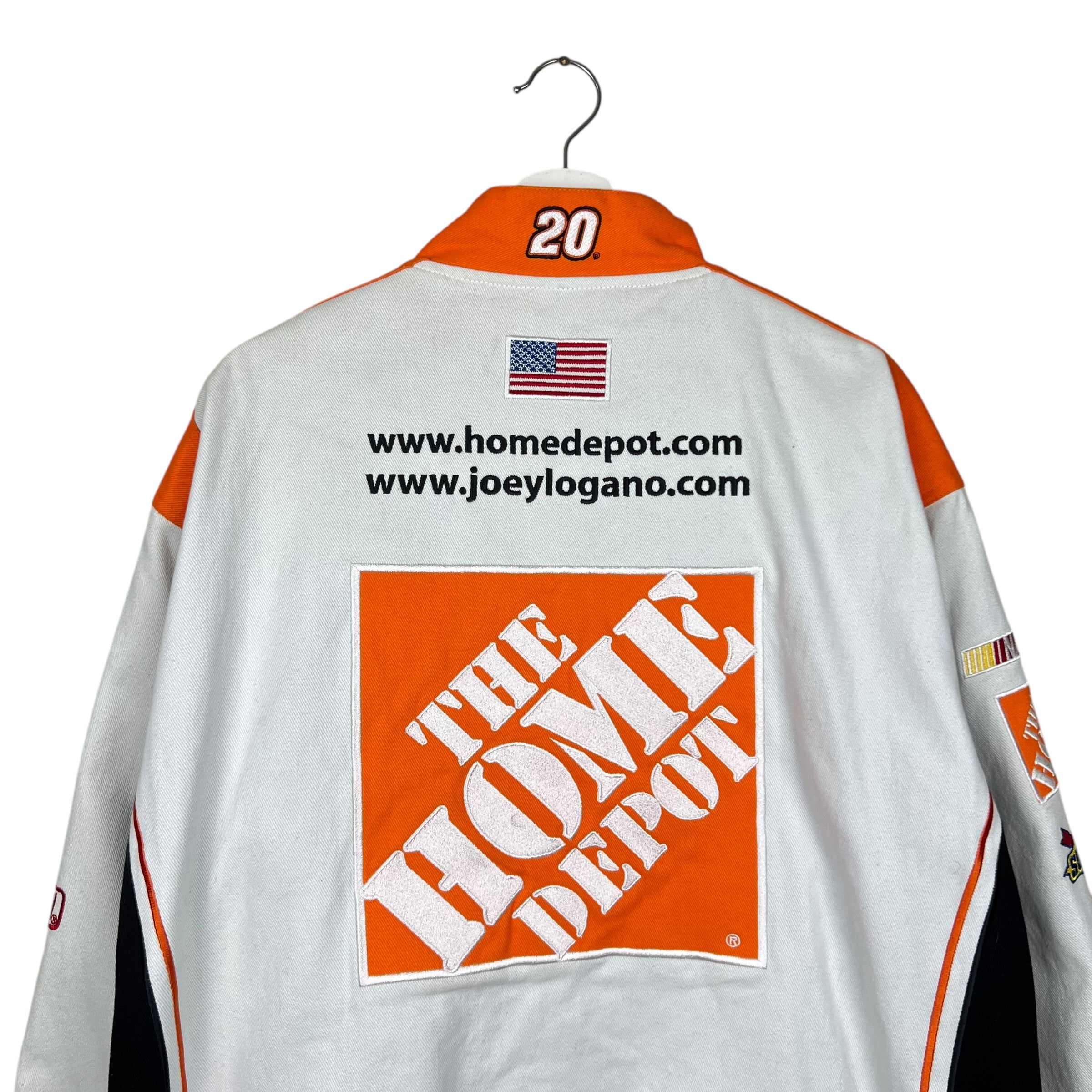 Vintage Chase Authentics NASCAR Tony Stewart Home Depot Racing Jacket White
