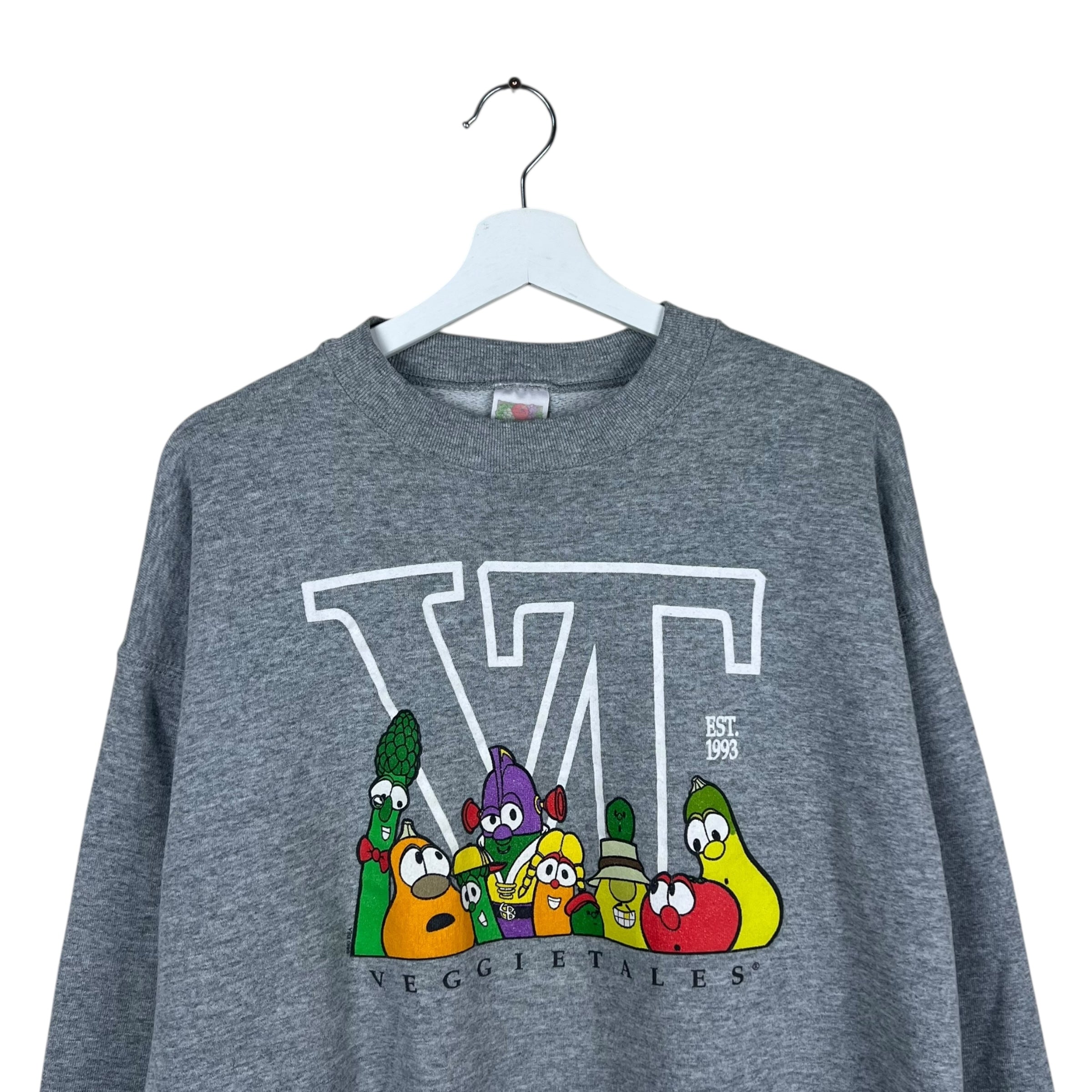 Vintage Veggie Tales Promo Crewneck Heather Grey
