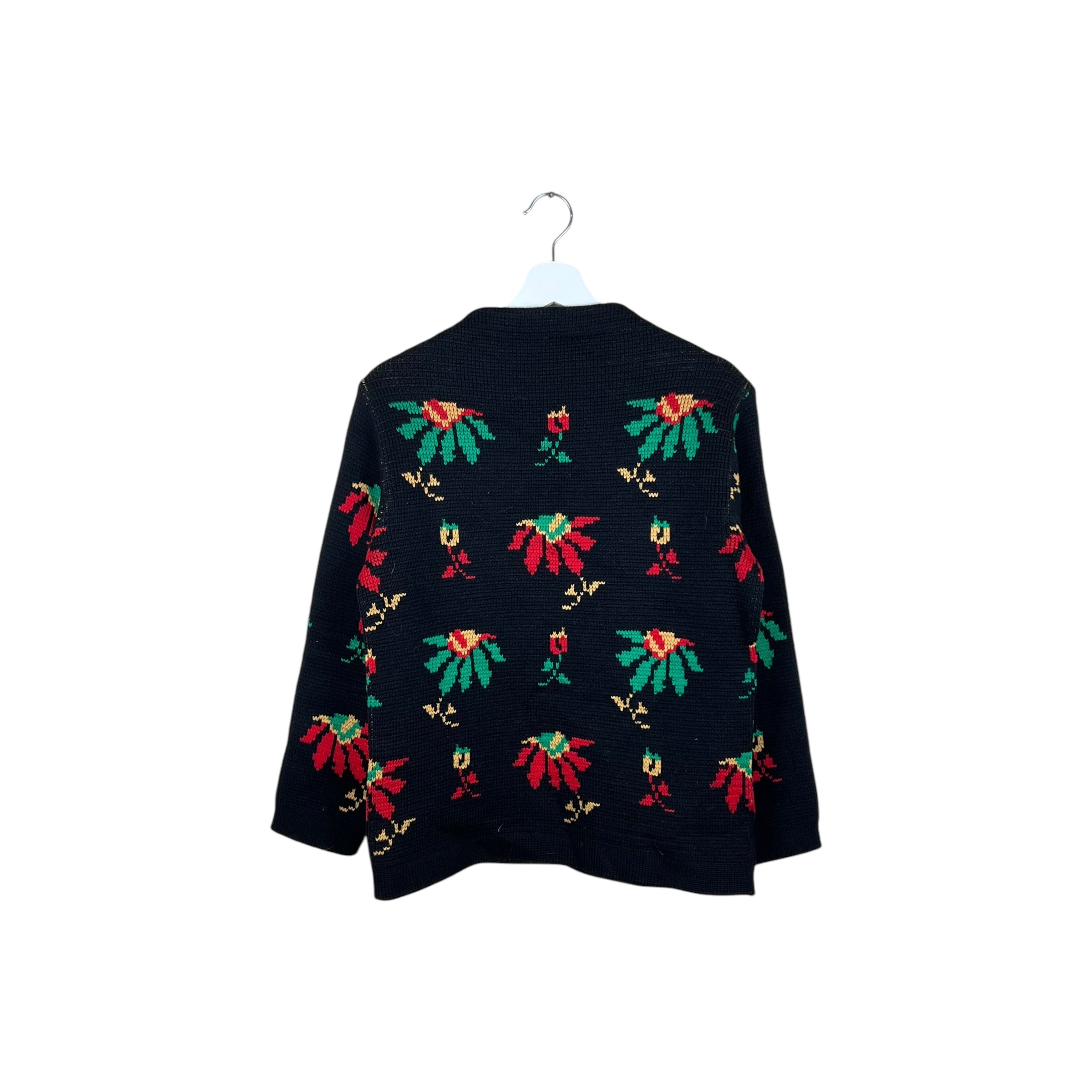 1970’s Champion Women’s Flower Pattern Knit Black
