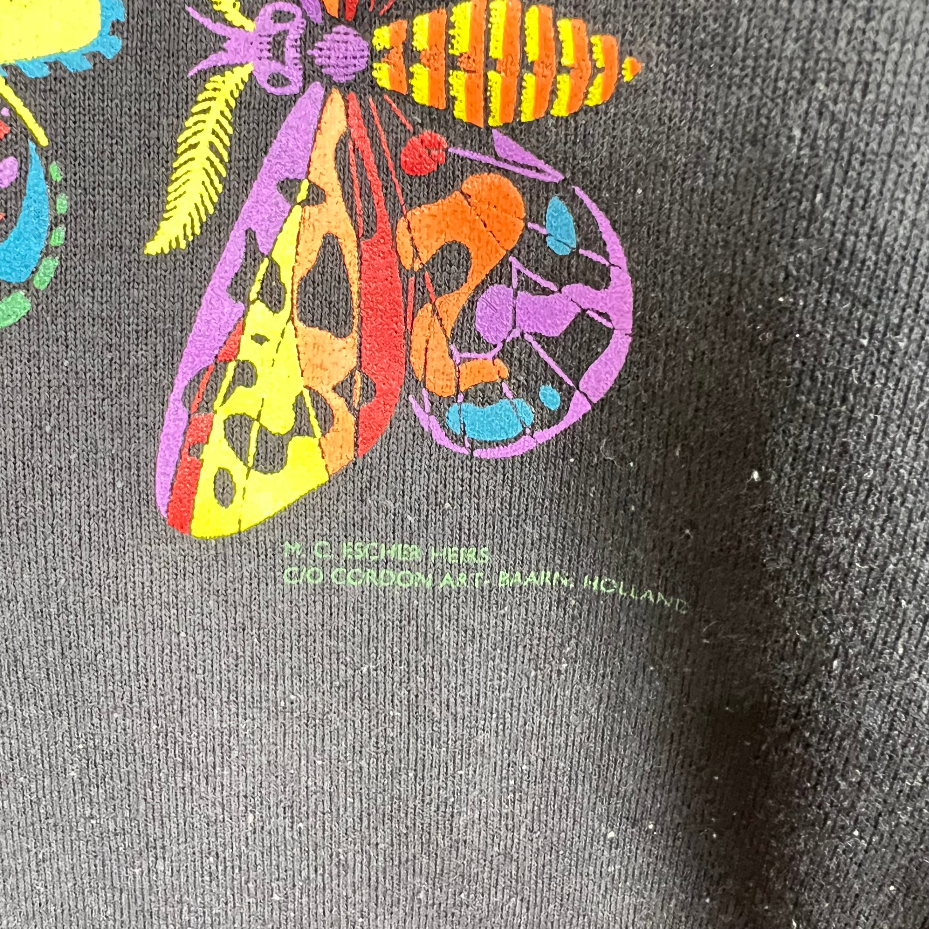 Vintage MC Escher Butterfly Crewneck Black