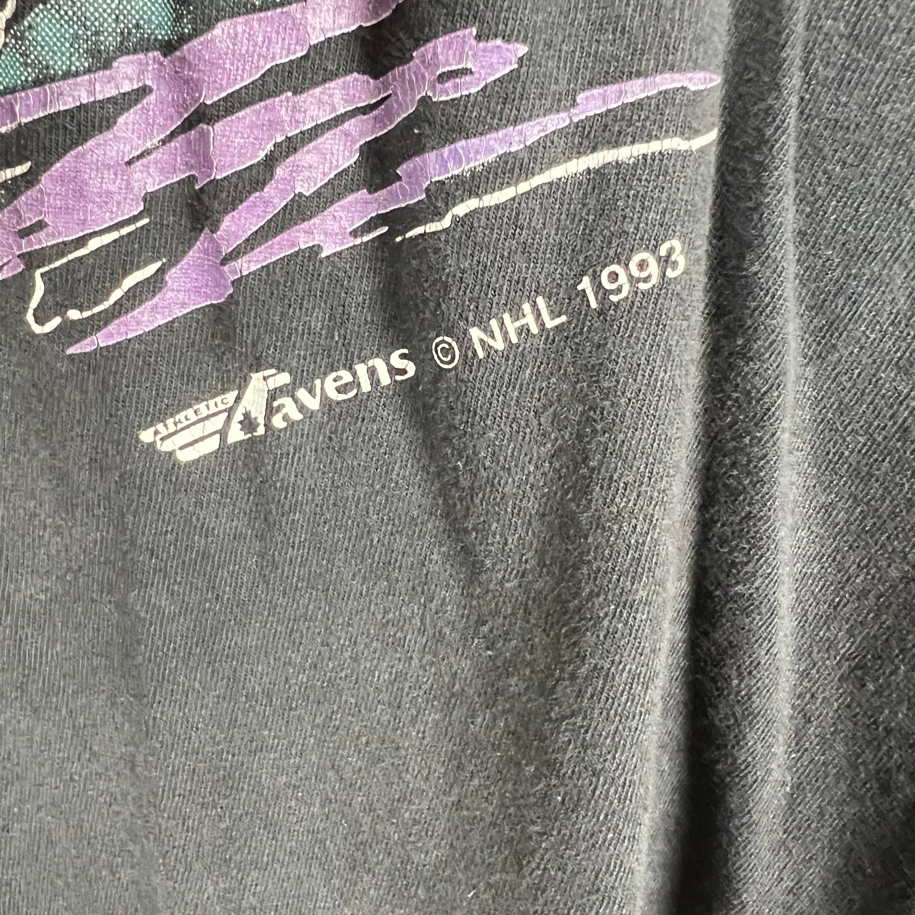 1993 Ravens Athletics Anaheim Mighty Ducks Ducks Big Logo Tee Black