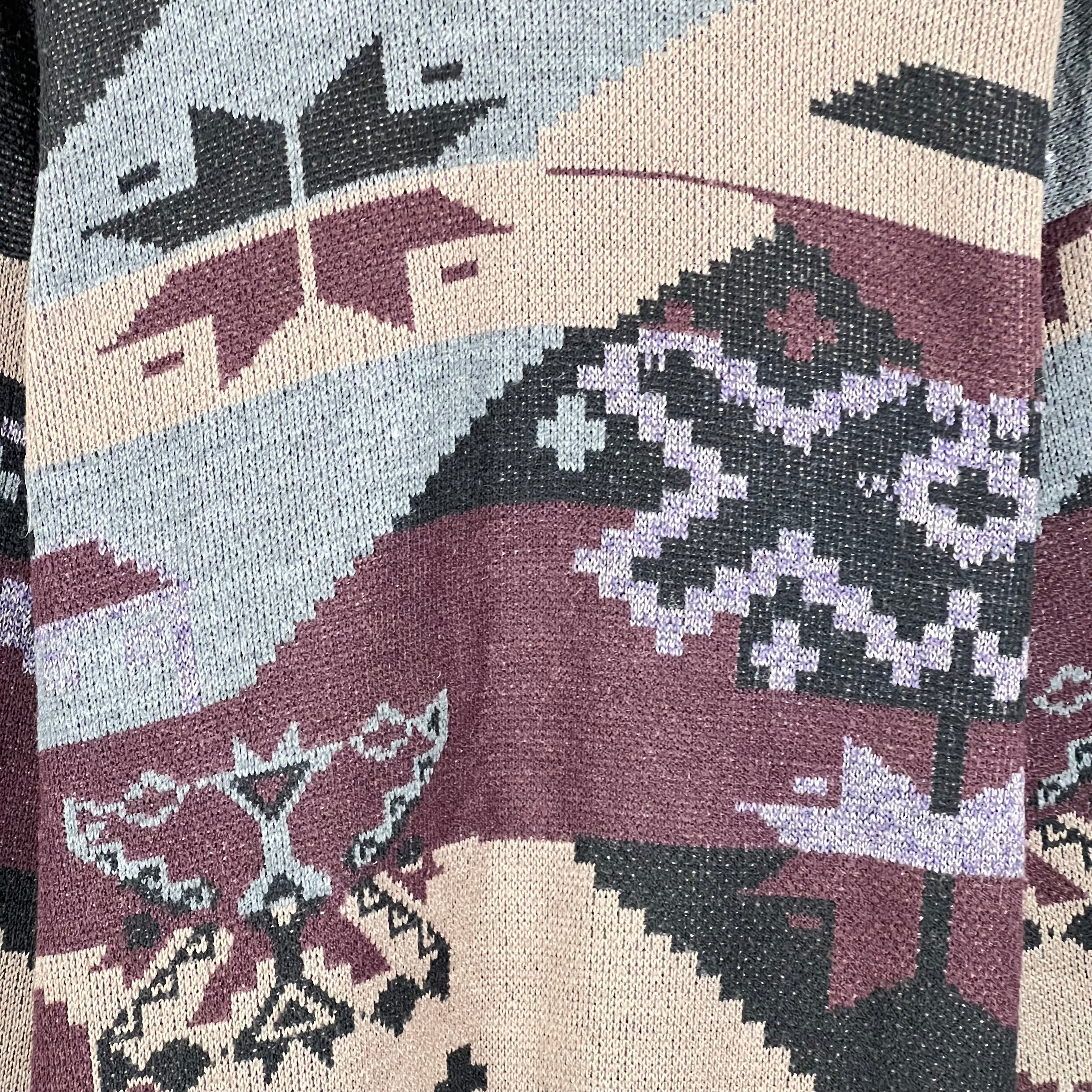 Vintage MSP Sport Acrylic Multi Design Knit Grey/Black