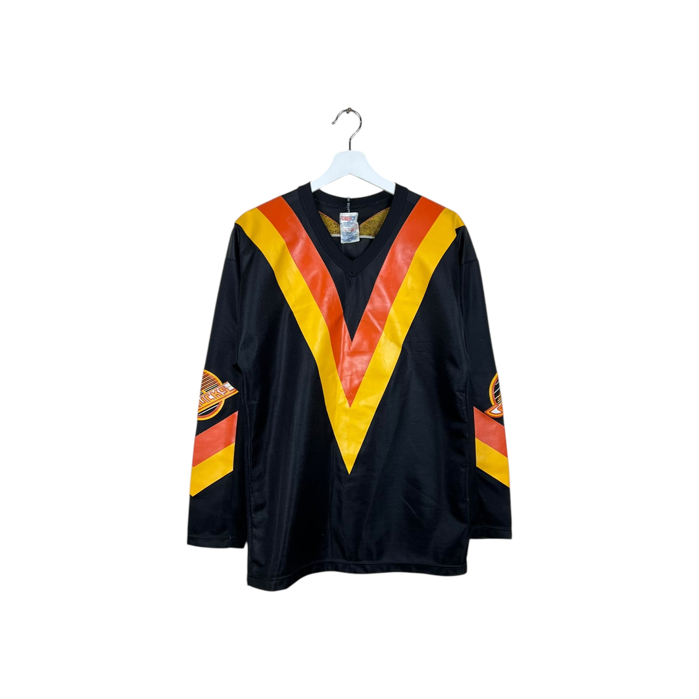 1980 CCM Vancouver Canucks Flying V Blank Jersey Black
