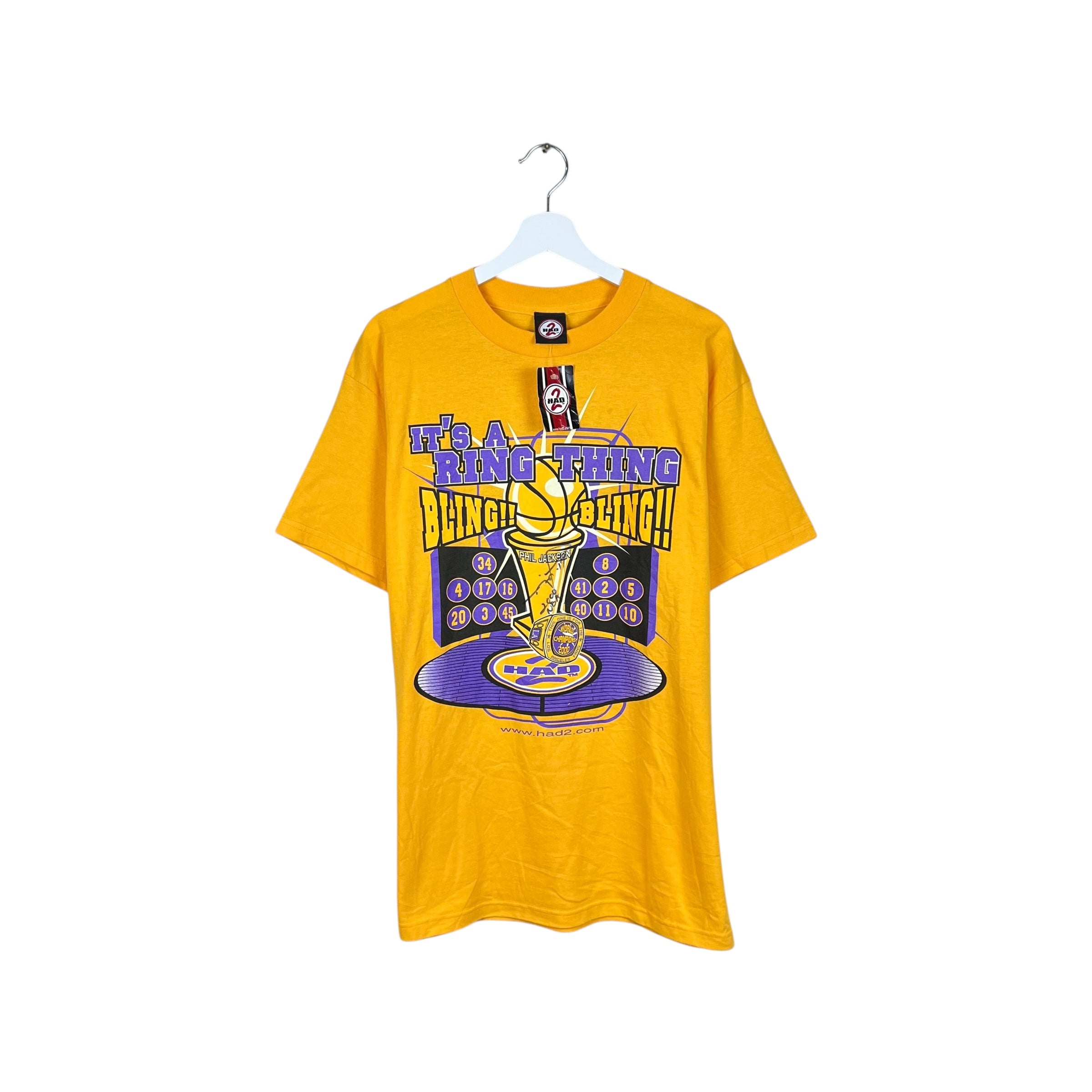 Vintage Bootleg 2000 Los Angeles Lakers Championship Tee Yellow