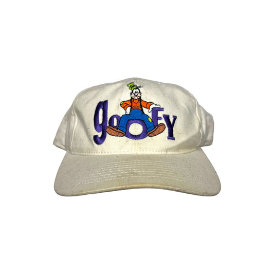 Vintage Goofy Hats Goofy Embroidered Picture SnapBack White