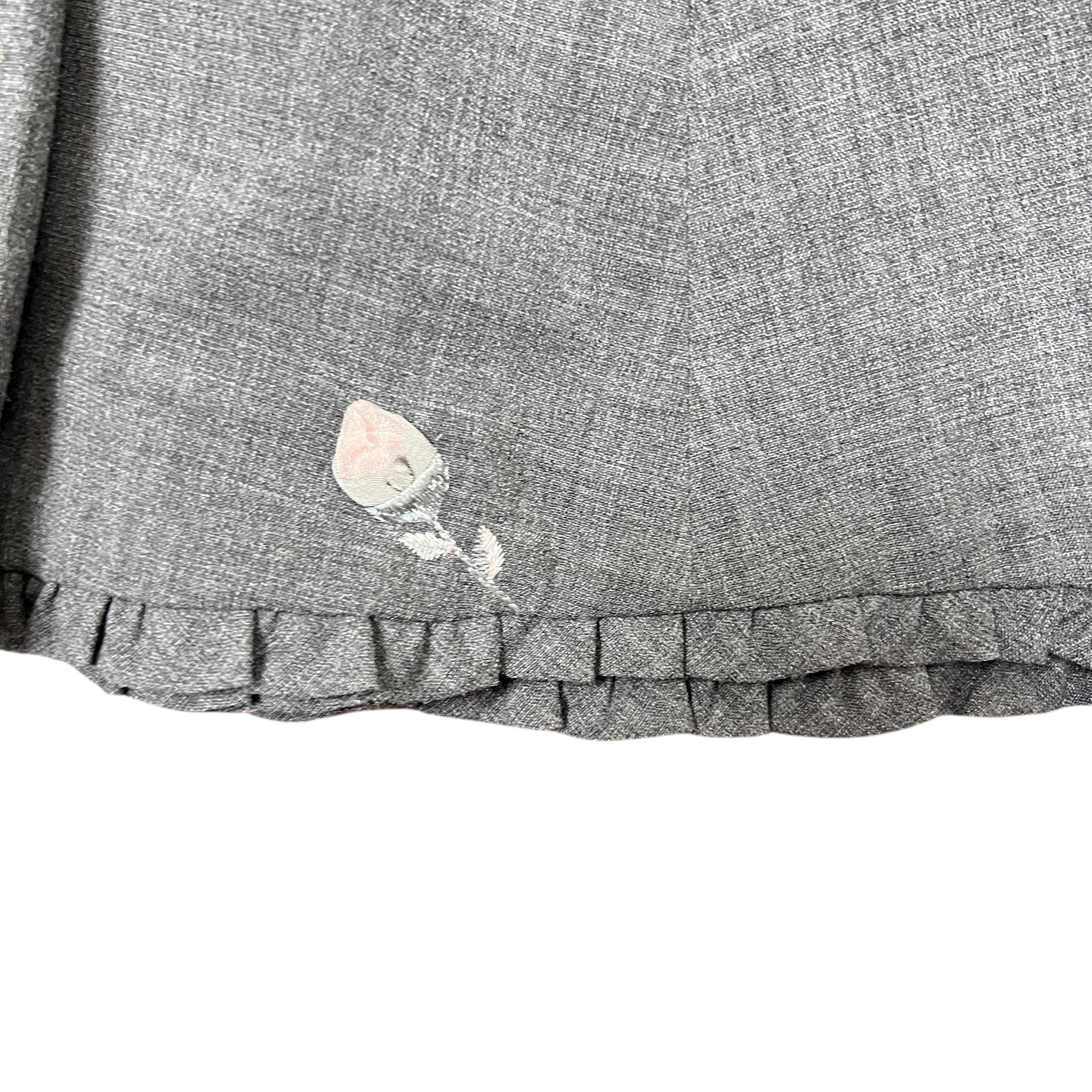 Vintage Pierre Cardin Women’s Flower Embroidery Pencil Skirt Grey