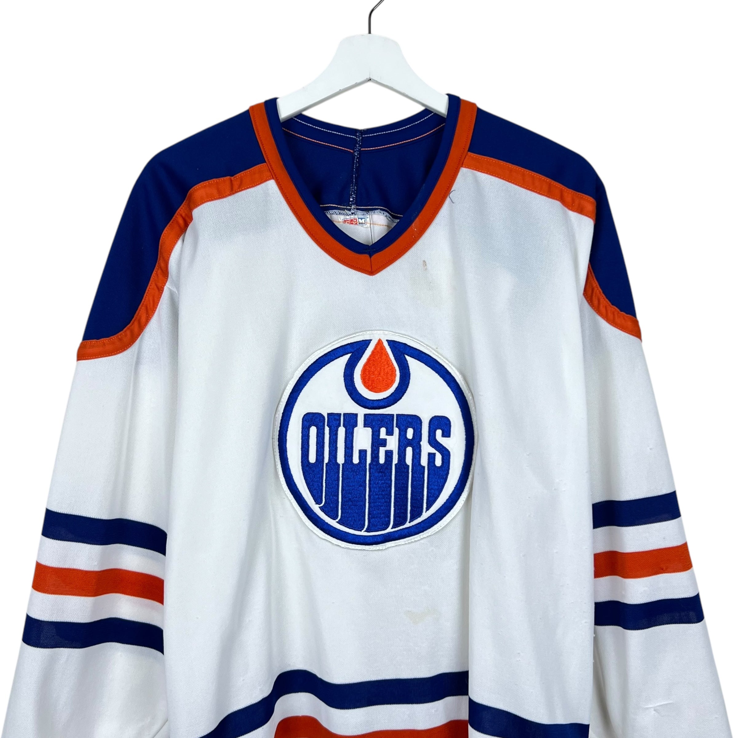 Vintage CCM Edmonton Oilers Stitched Logo Blank Home Jersey