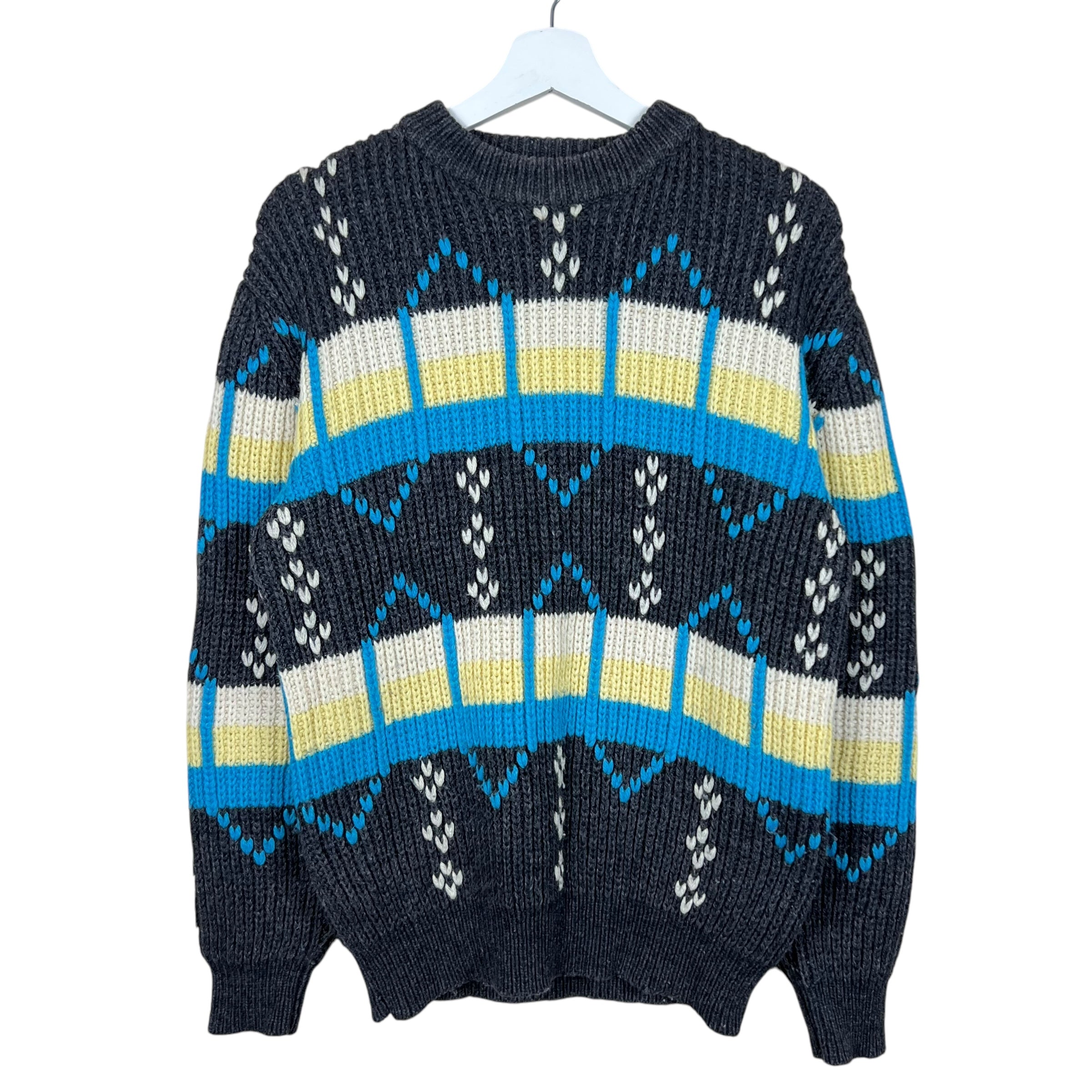 Vintage Claudie Zianno Women’s Multi Pattern Knit Grey/White