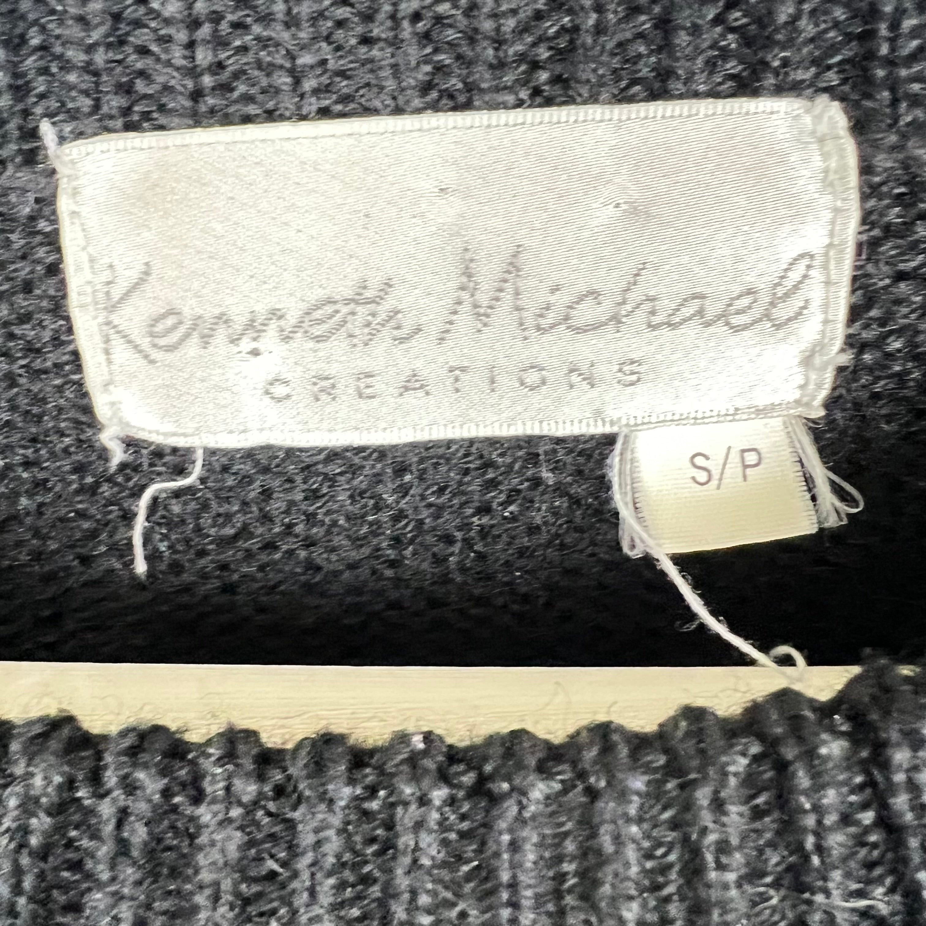 Vintage Kenneth Michael Creations Cat Design Knit Black