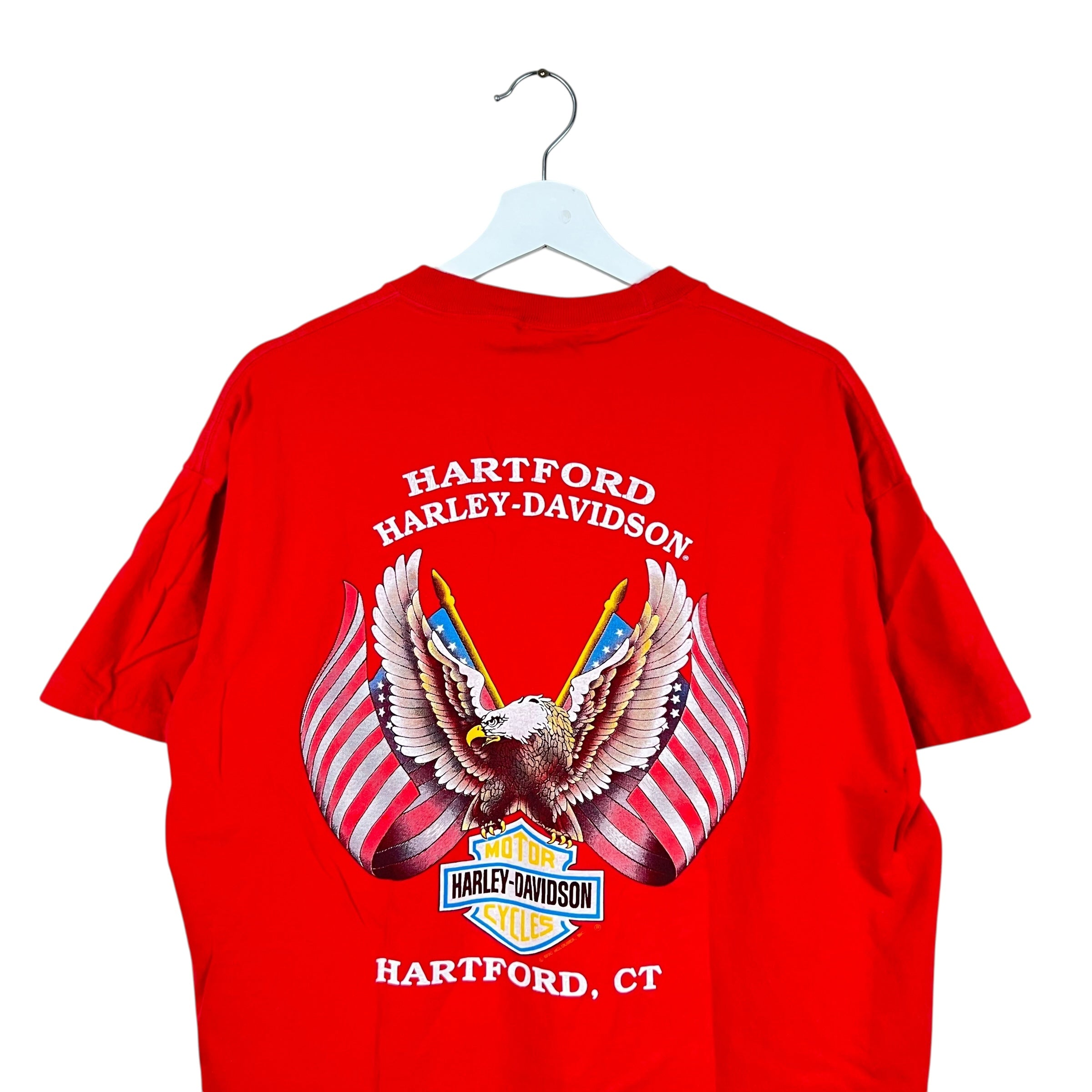 1989 Harley Davidson Hartford, CT Eagle Tee Red