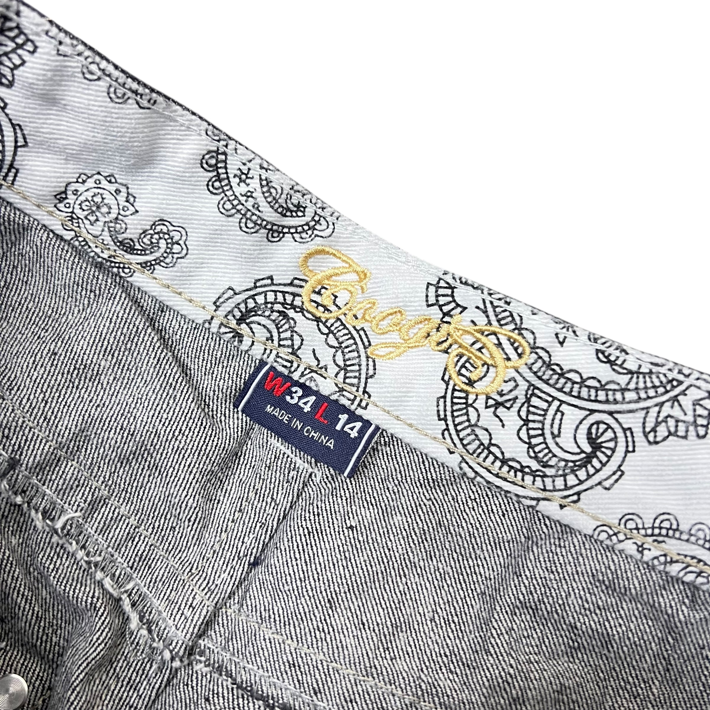 Vintage Coogi Payjoy Pattern Denim Shorts Black