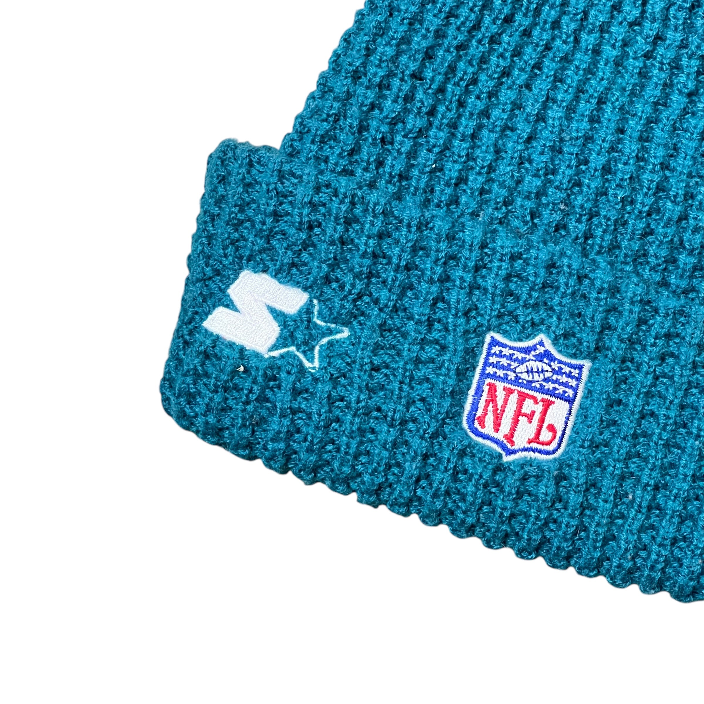 Vintage Starter Miami Dolphins Embroidered Logo Beanie Turquoise