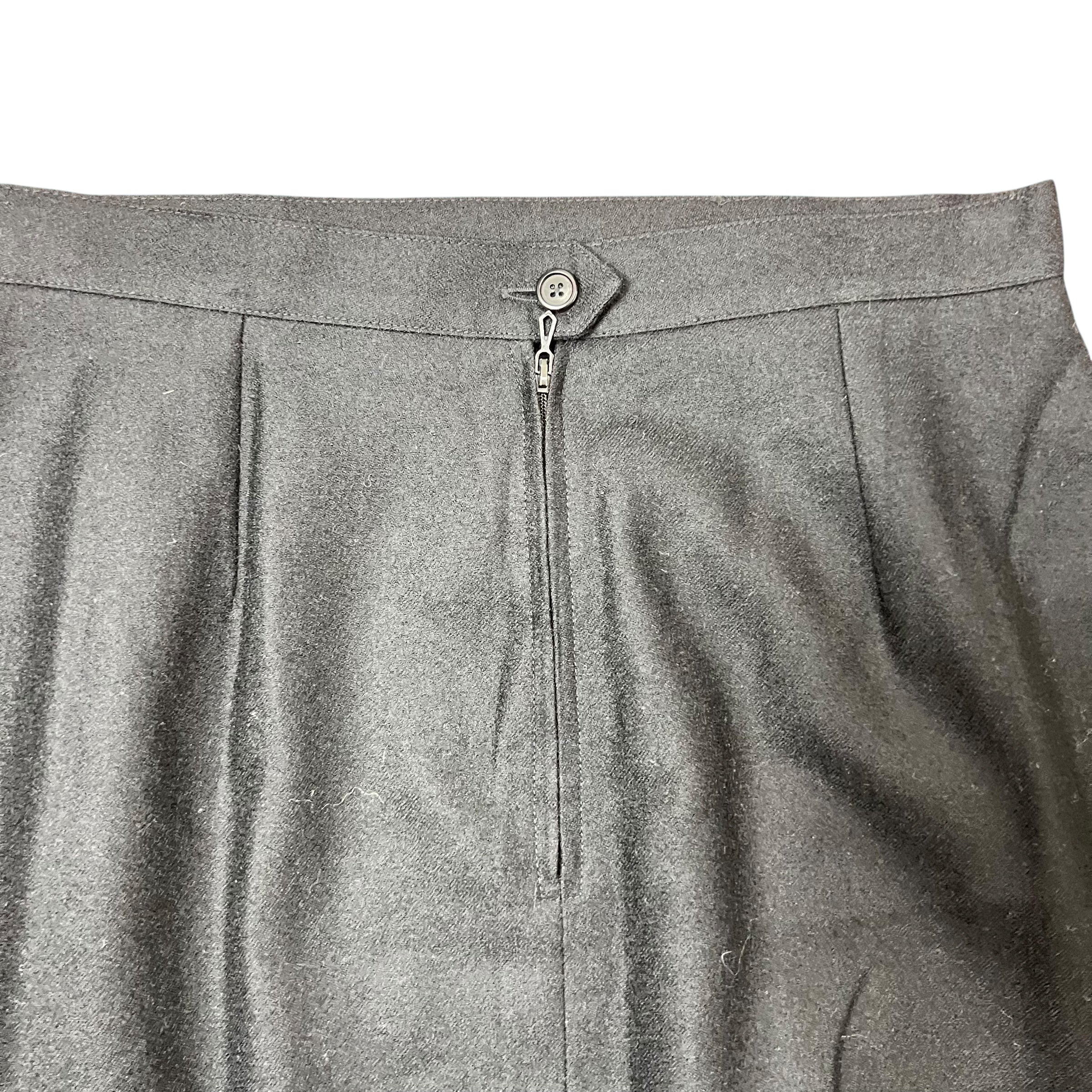 Vintage Charles Maudret Women’s Wool Dress Skirt Black