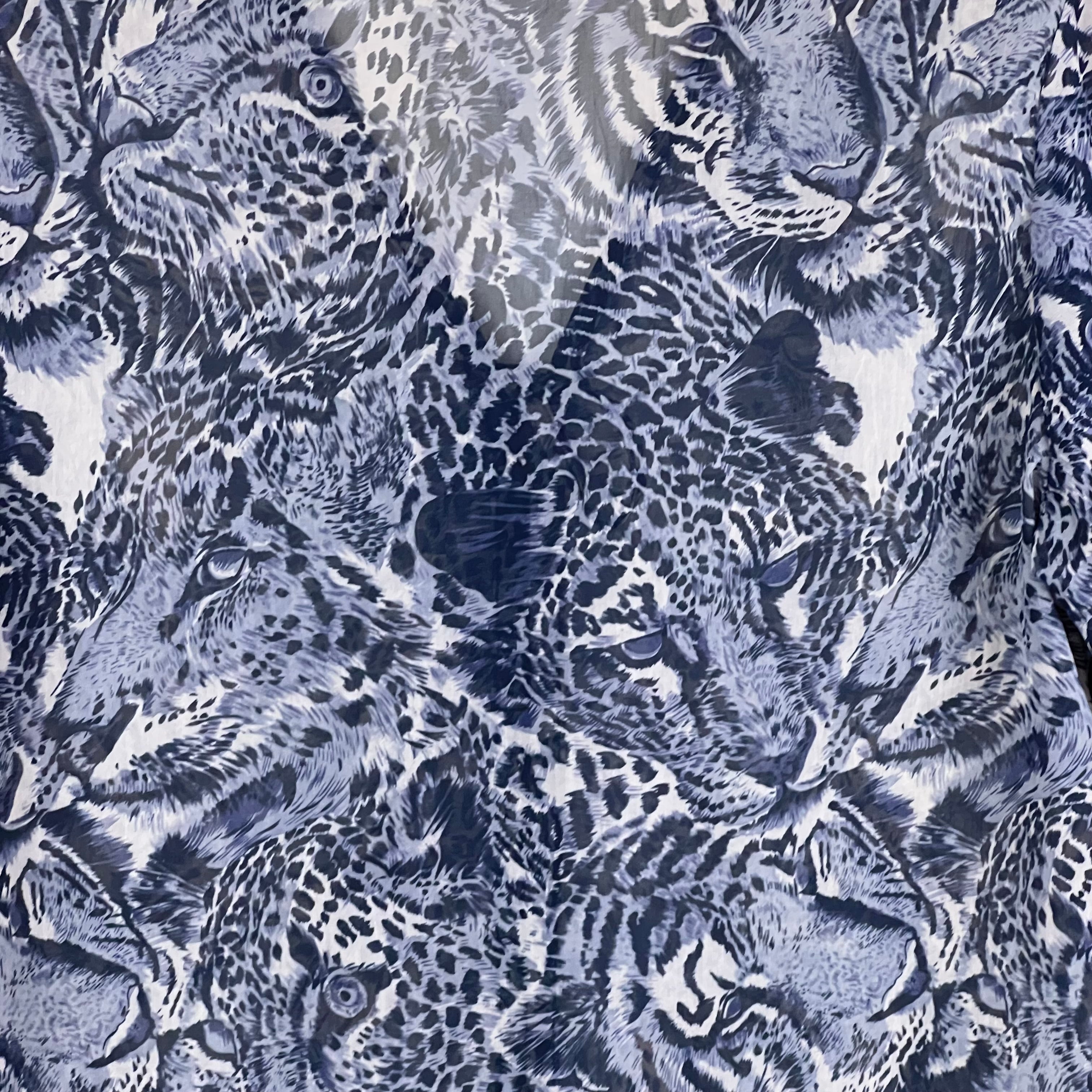 Vintage Bebe Women’s Animal Print Blouse Gray