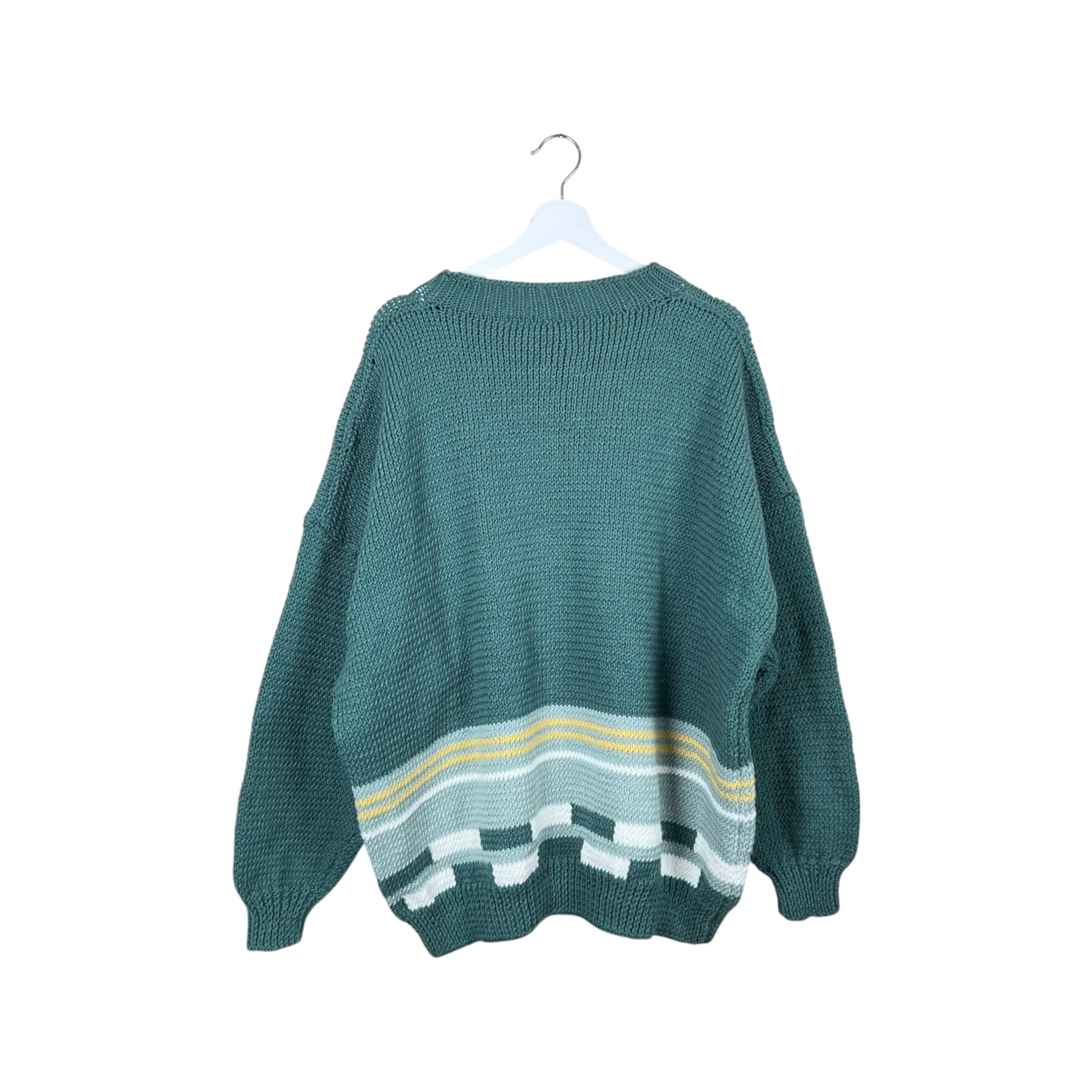 Vintage Horse Back Riding Hand Knit Multi