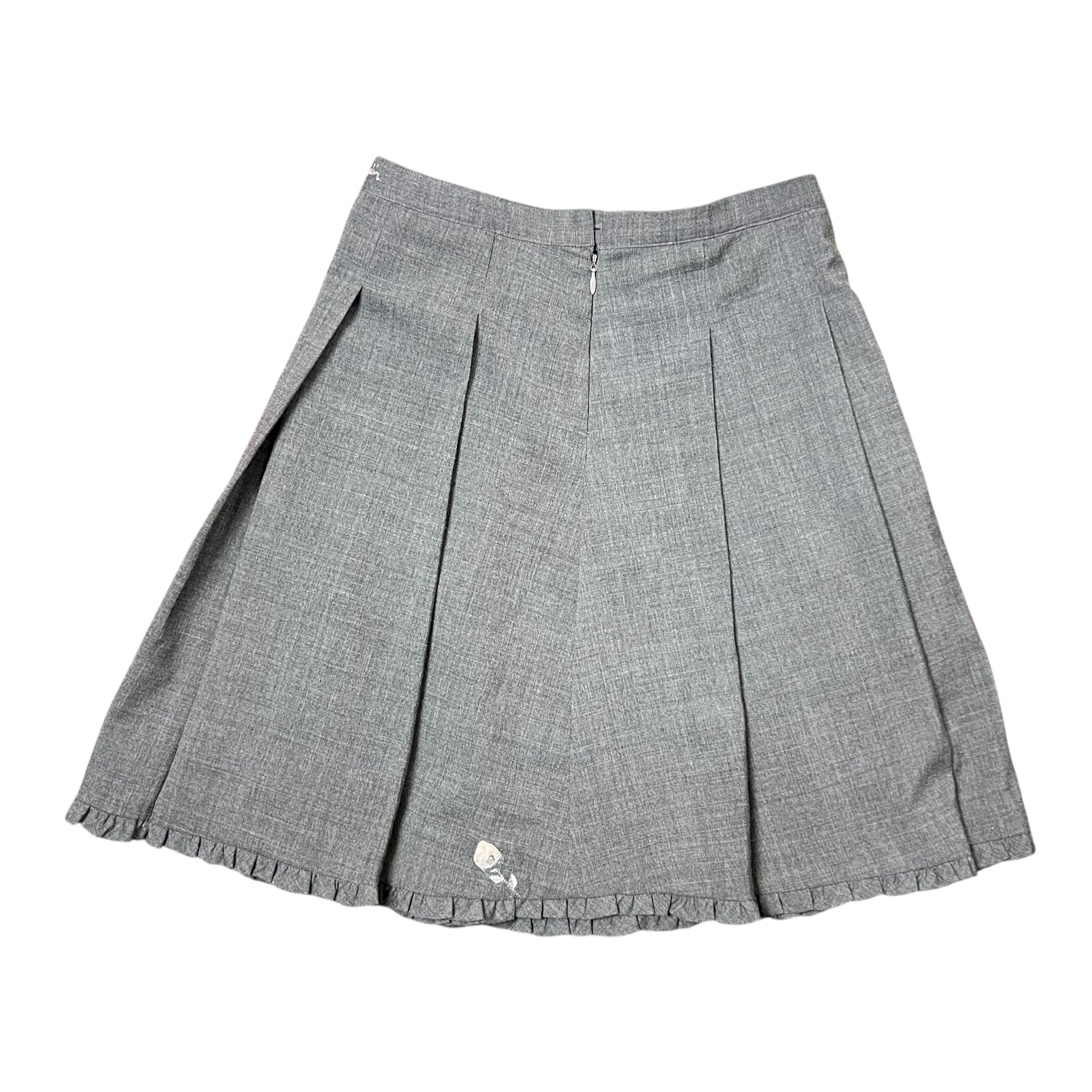 Vintage Pierre Cardin Women’s Flower Embroidery Pencil Skirt Grey