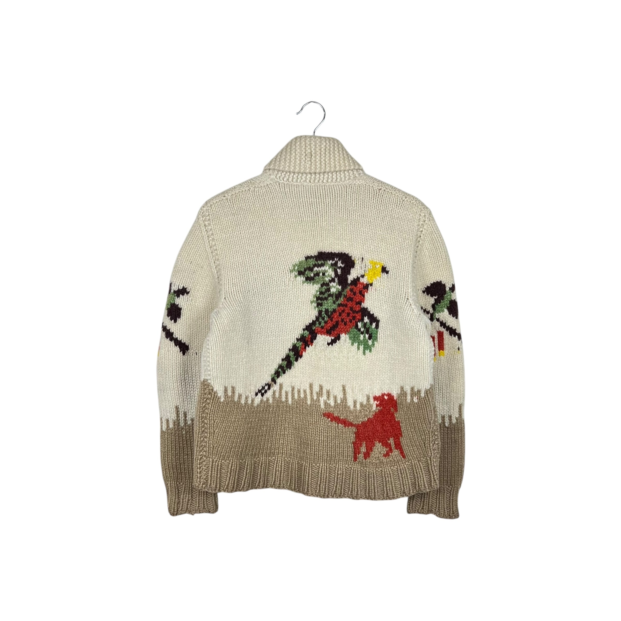 Vintage Hunter & Dog Full Zip Cowichan Cream