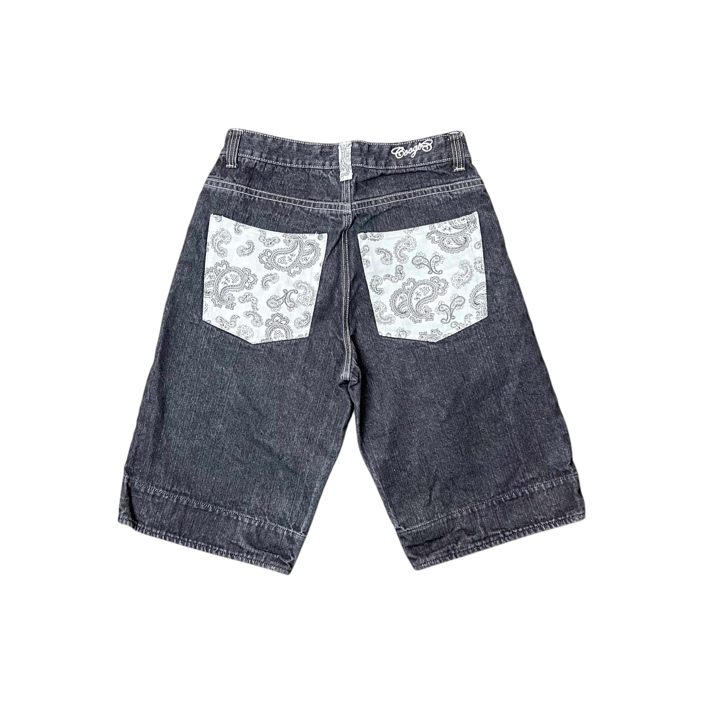 Vintage Coogi Payjoy Pattern Denim Shorts Black