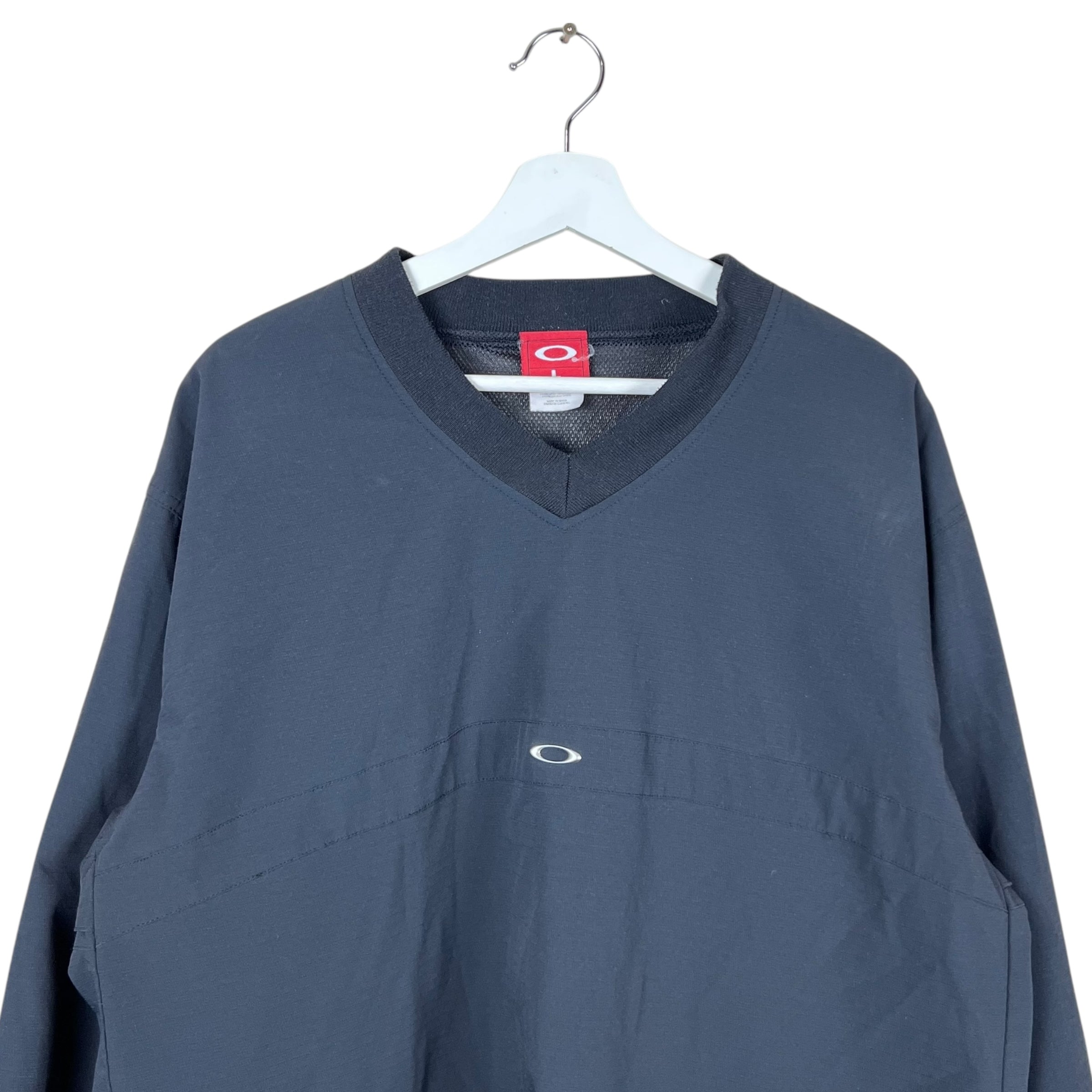 Vintage Oakley V-Neck Pullover Jacket Black