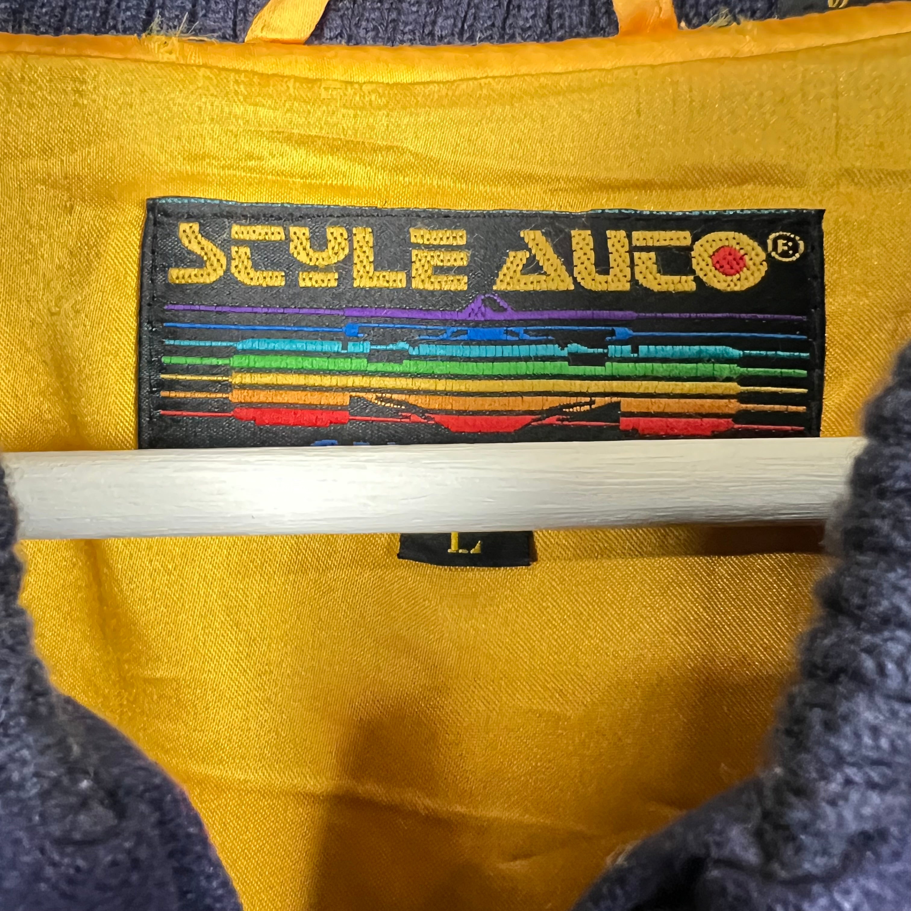 Vintage Style Auto Corvette Letterman Jacket Navy