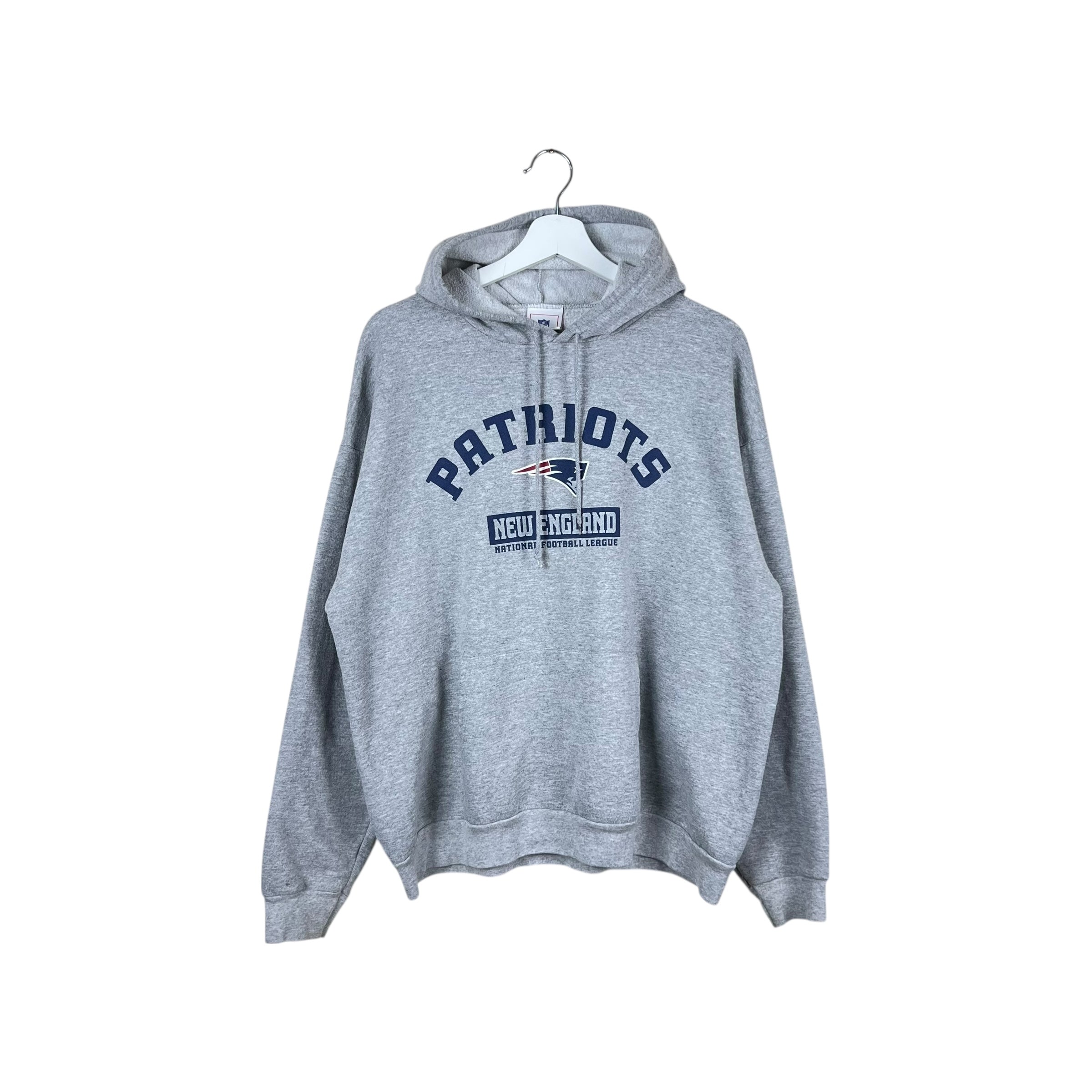 Vintage NFL New England Patriots Arch Logo Hoodie Heather Grey