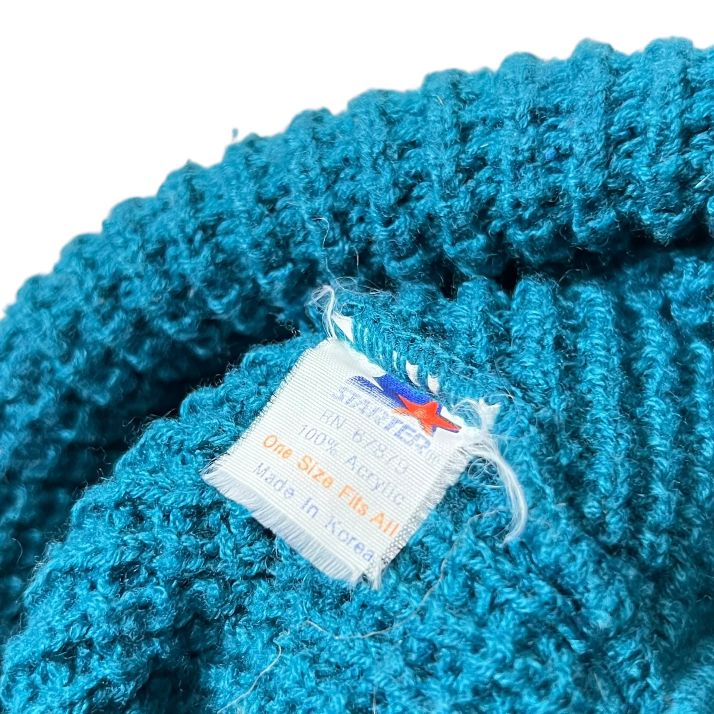 Vintage Starter Miami Dolphins Embroidered Logo Beanie Turquoise