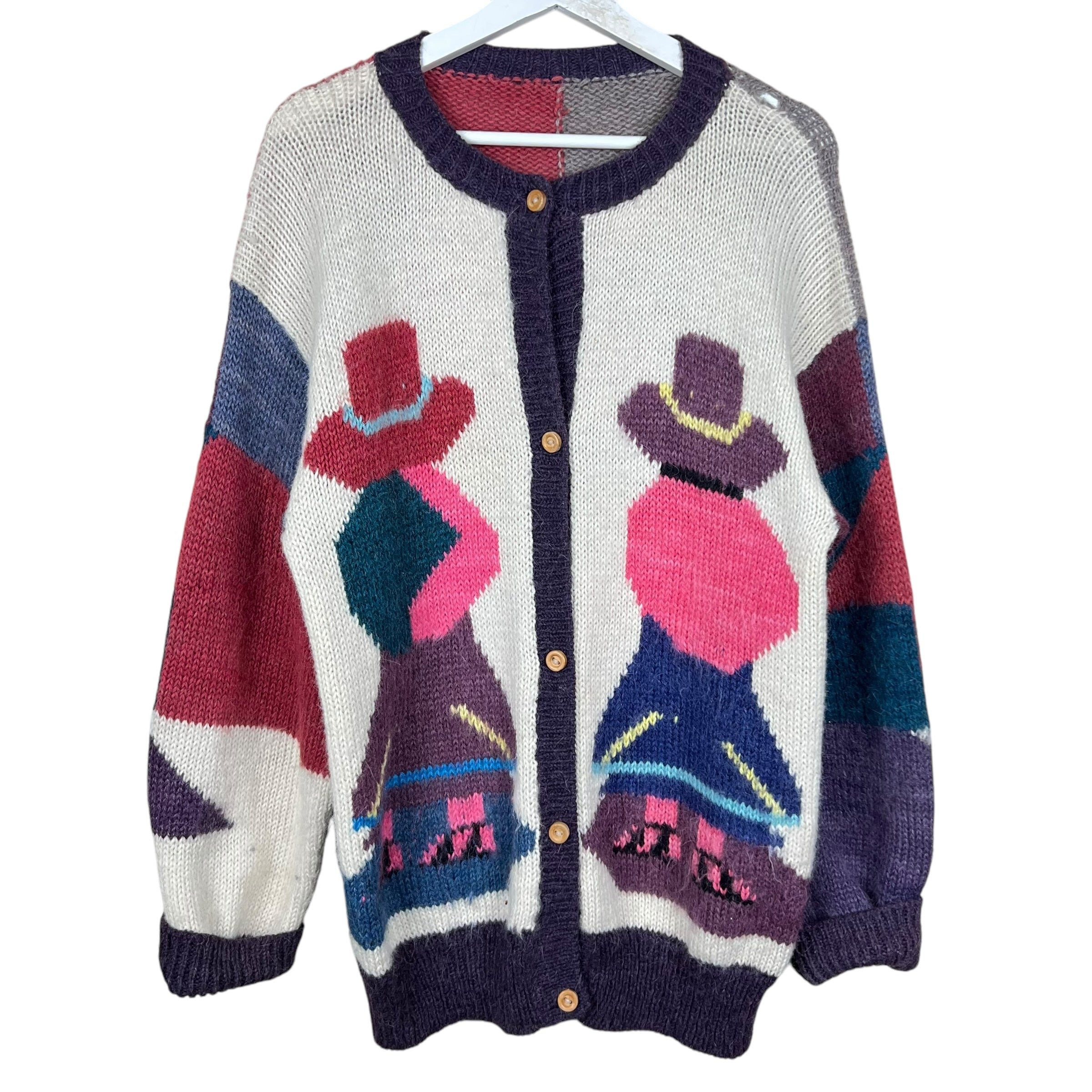 Vintage Women’s Amos & Andes Peruvian Alpaca Wool Cardigan