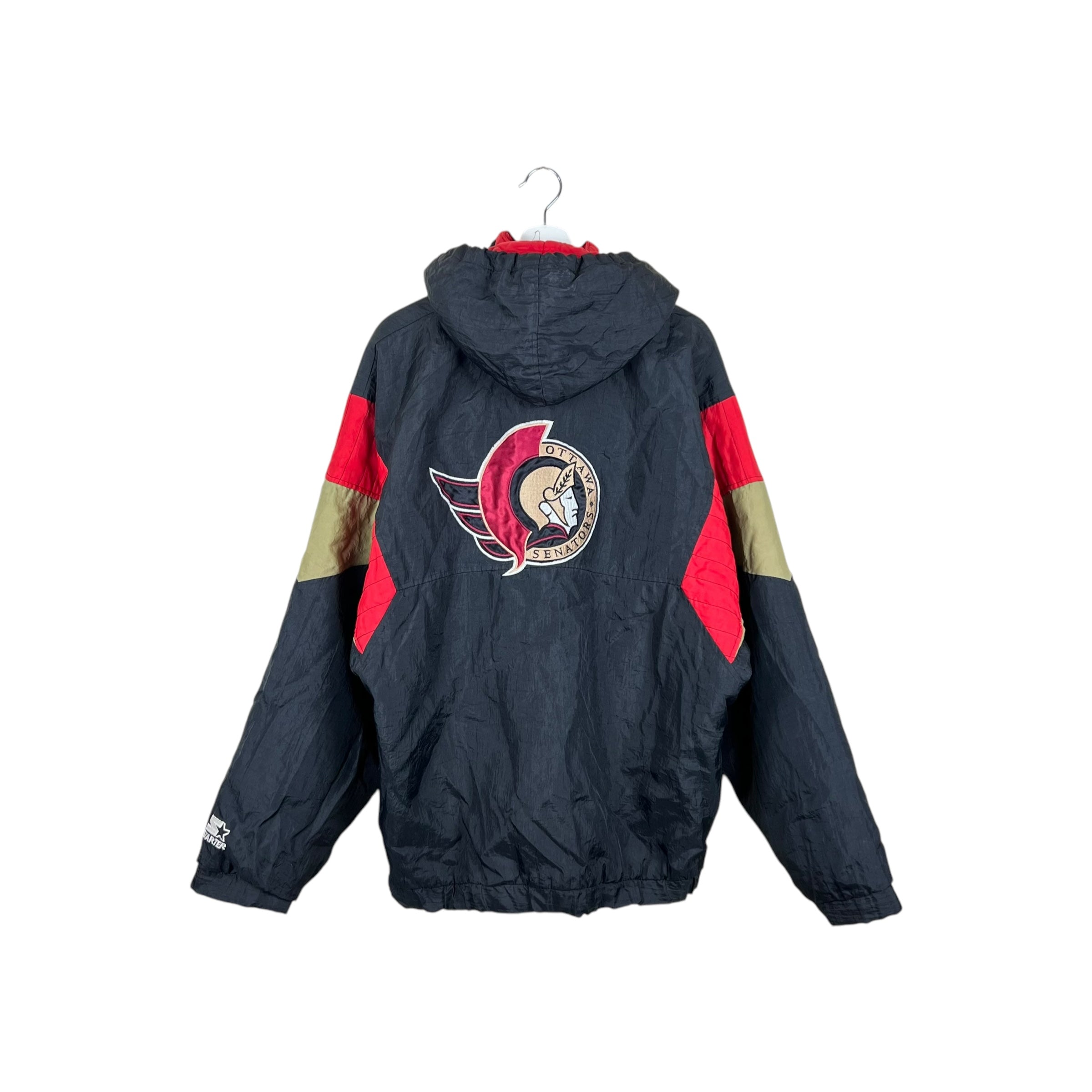 Vintage Starter NHL Ottawa Senators Half Zip Puffer Jacket Black