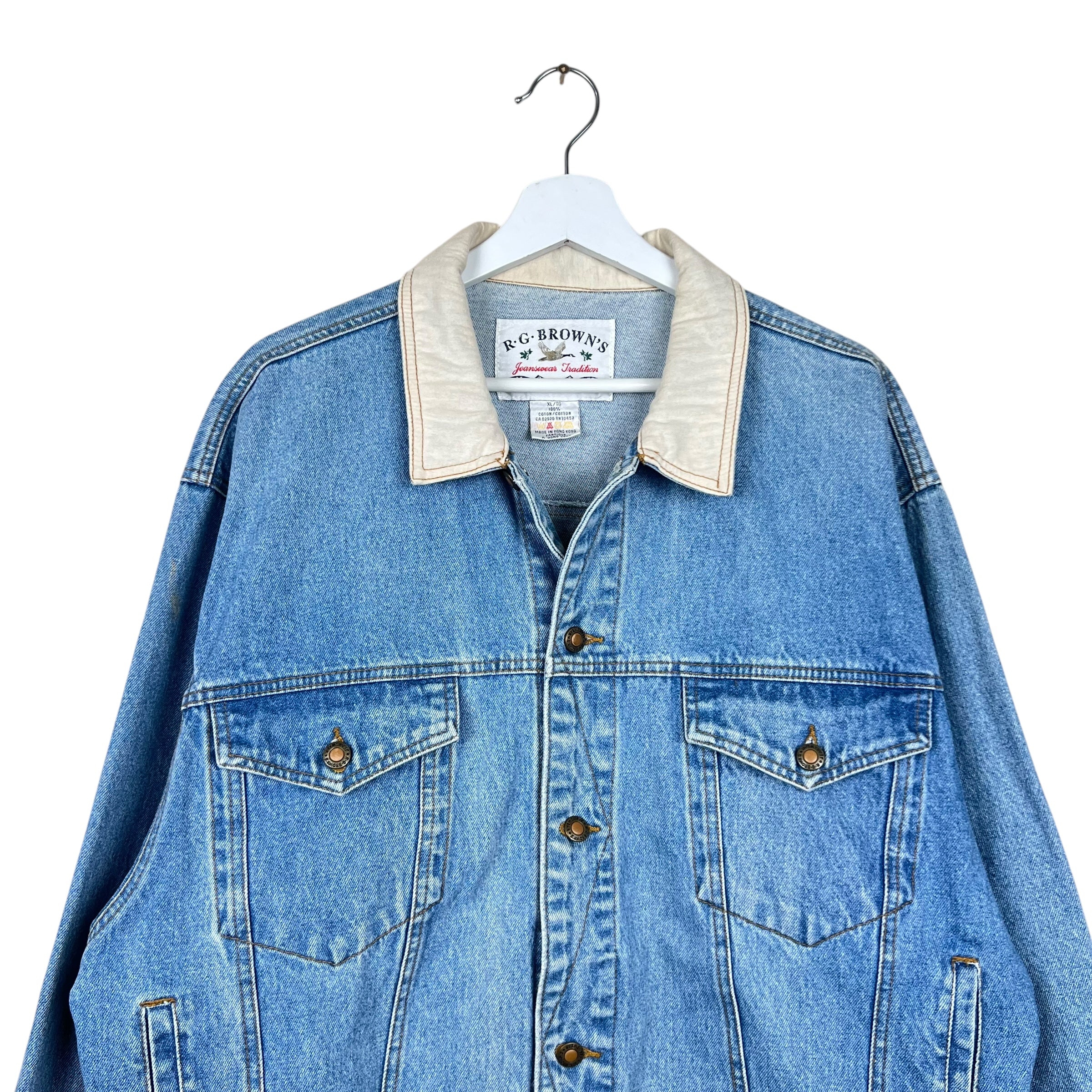 Vintage R.G. Browns Jeanswear Denim Jacket Mid Wash/Cream