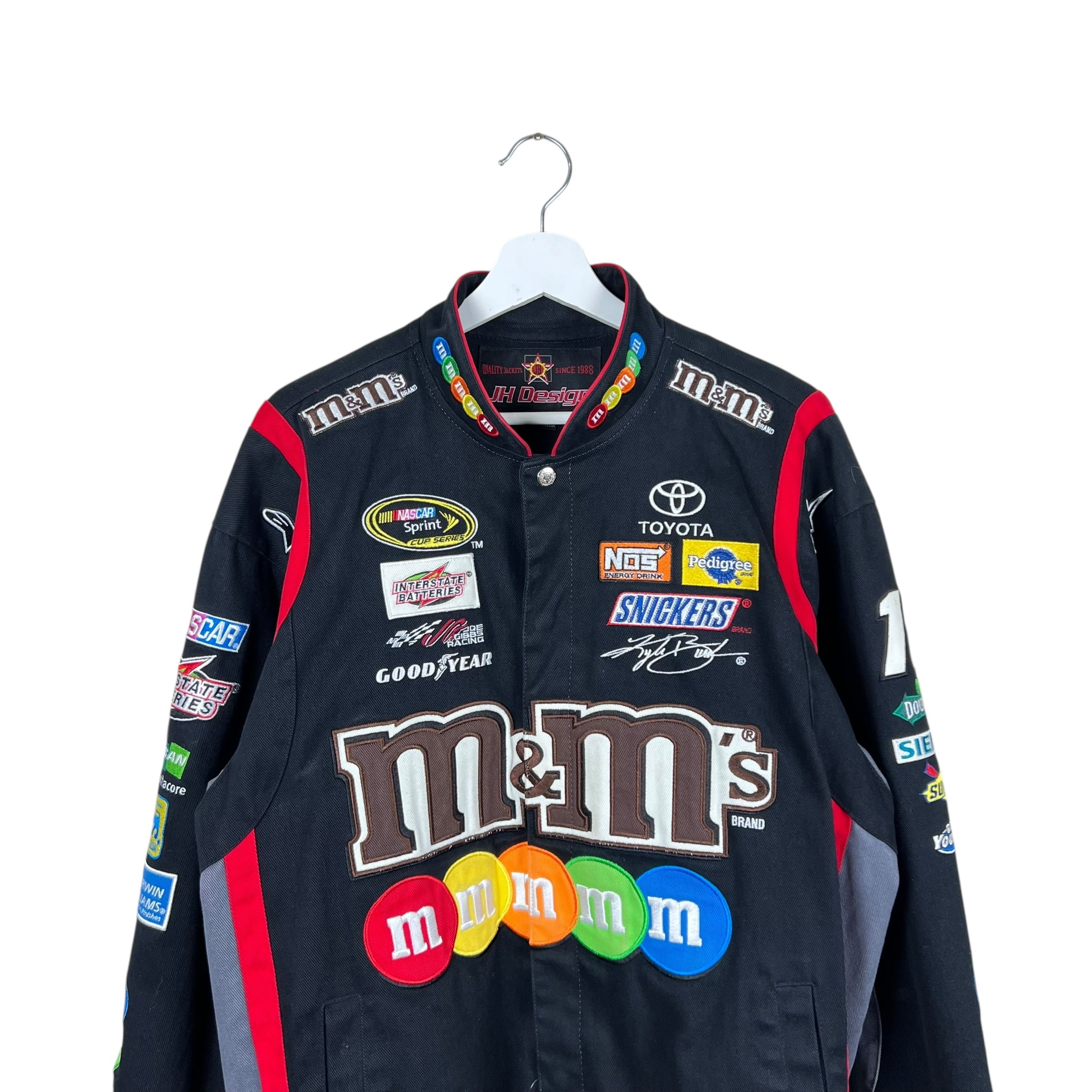 Vintage Jeff Hamilton NASCAR Kyle Busch M&Ms Racing Jacket Black