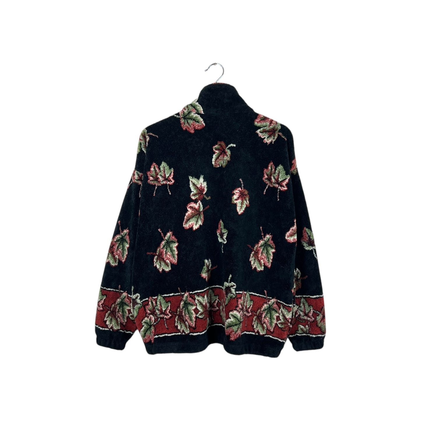 Vintage Mazmania Leaves AOP Fleece Jacket Black