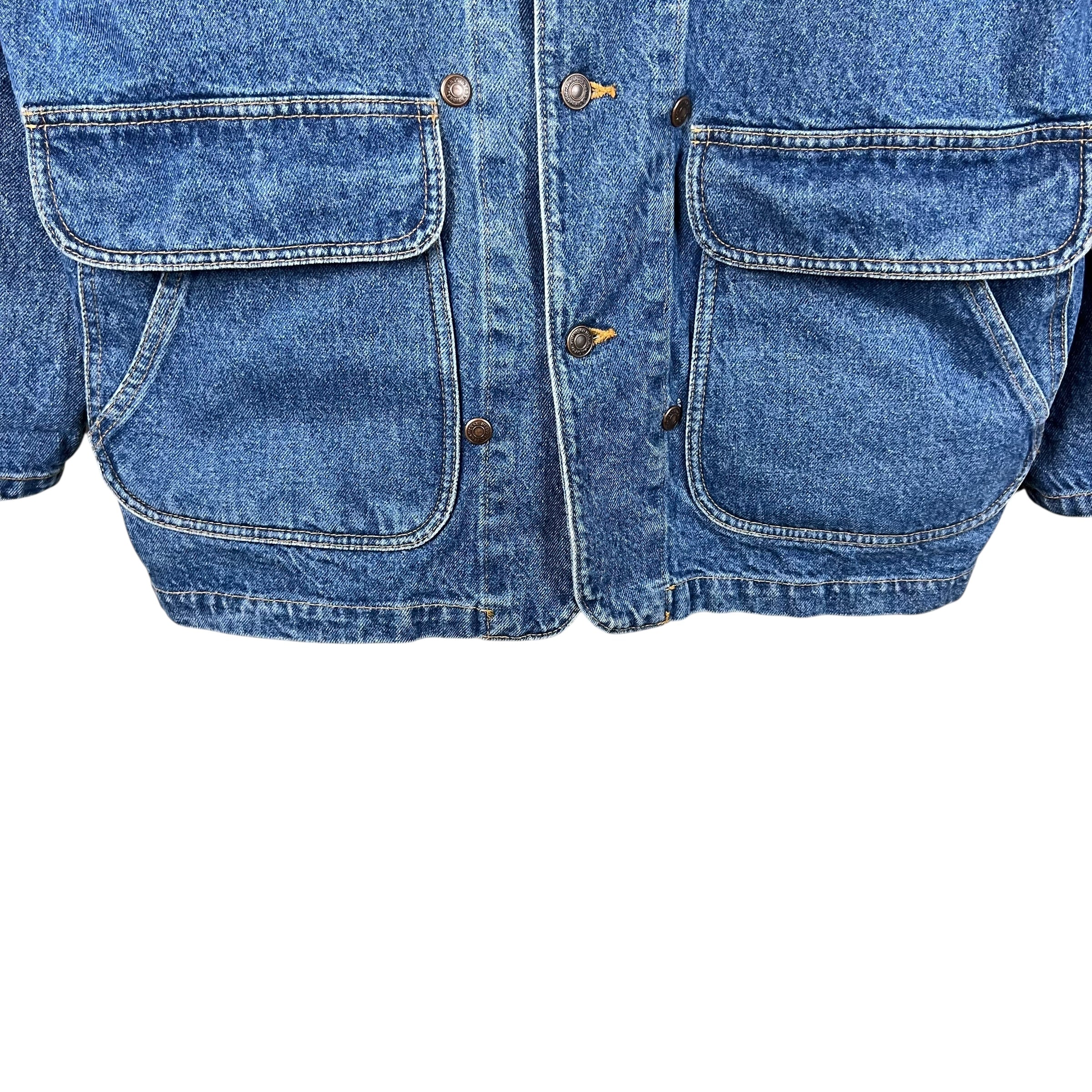 Vintage Balance Fashions Aztec Insulated Denim Jacket Mid Wash