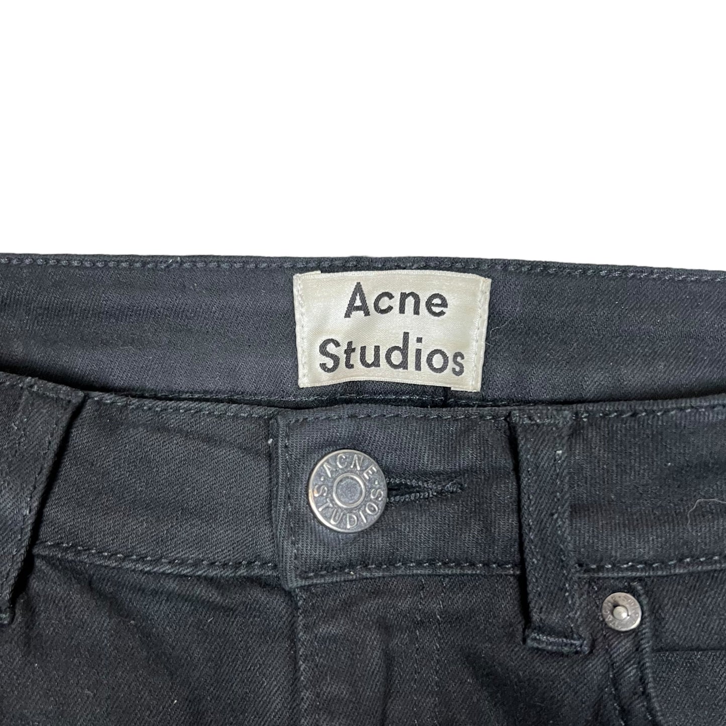 Acne Studios Waxed Skinny Jeans Black