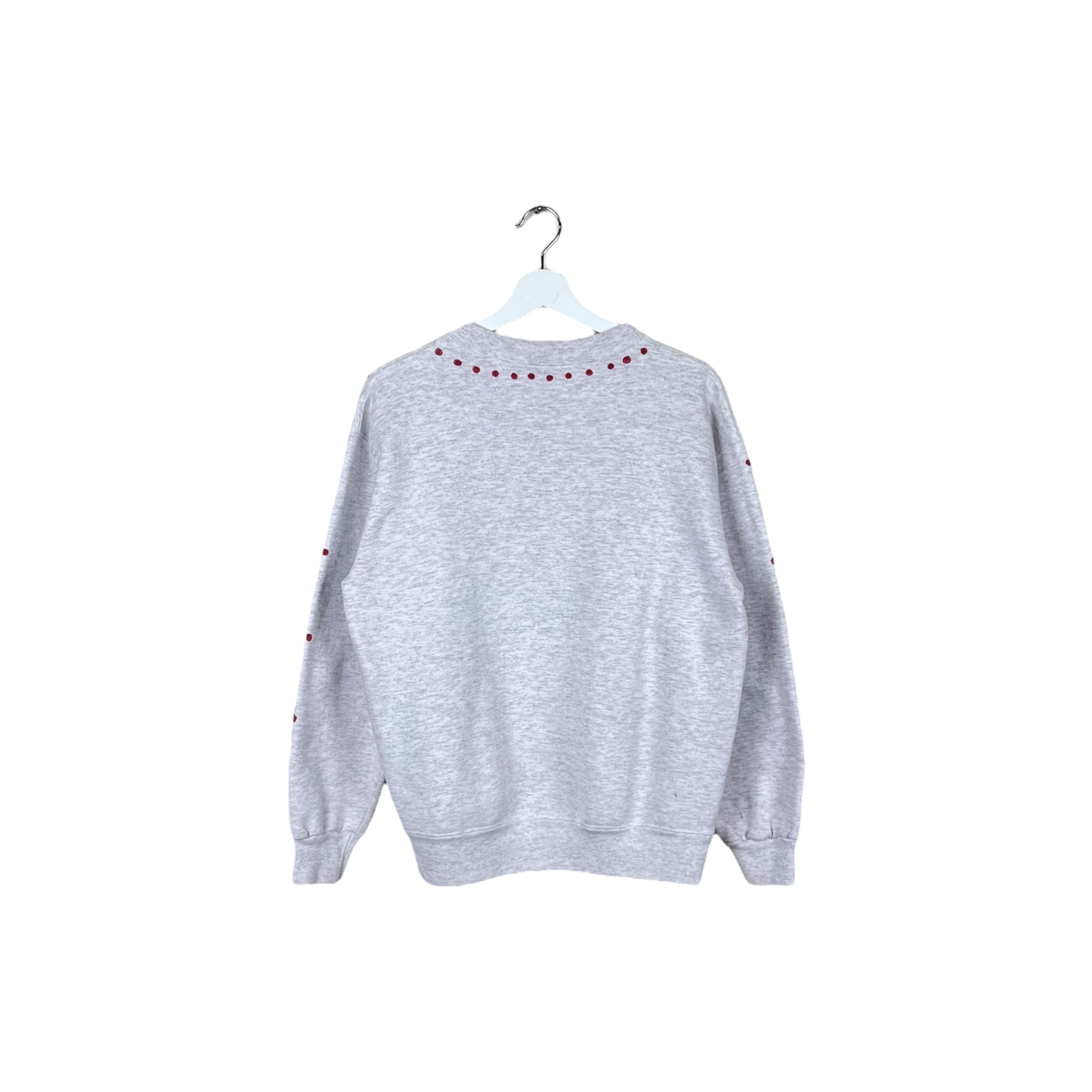 Vintage Custom NFL San Francisco 49ers Embroidered Logo Crewneck Grey