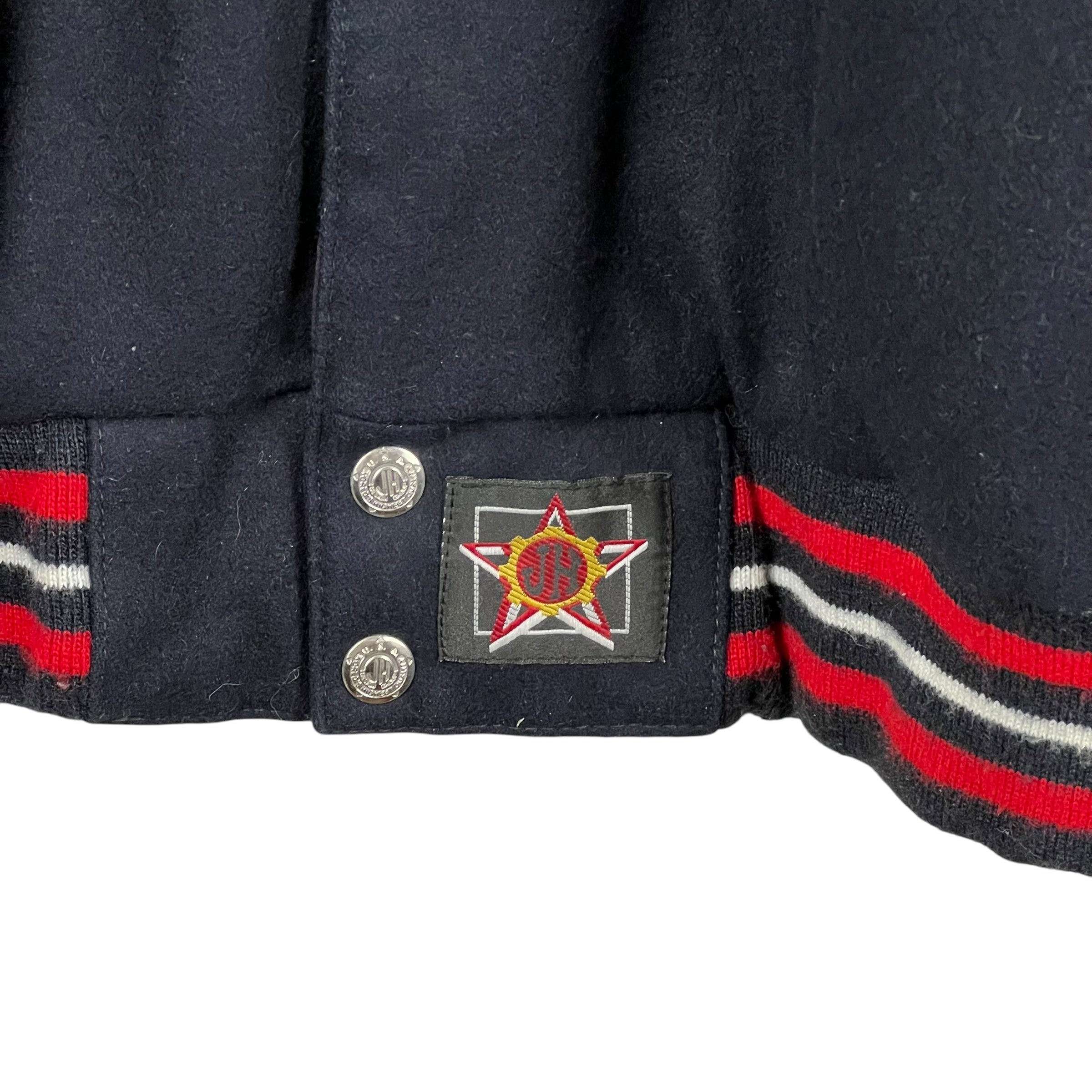 Vintage Jeff Hamilton Chicago Cubs Reversible Bomber Jacket Dark Navy