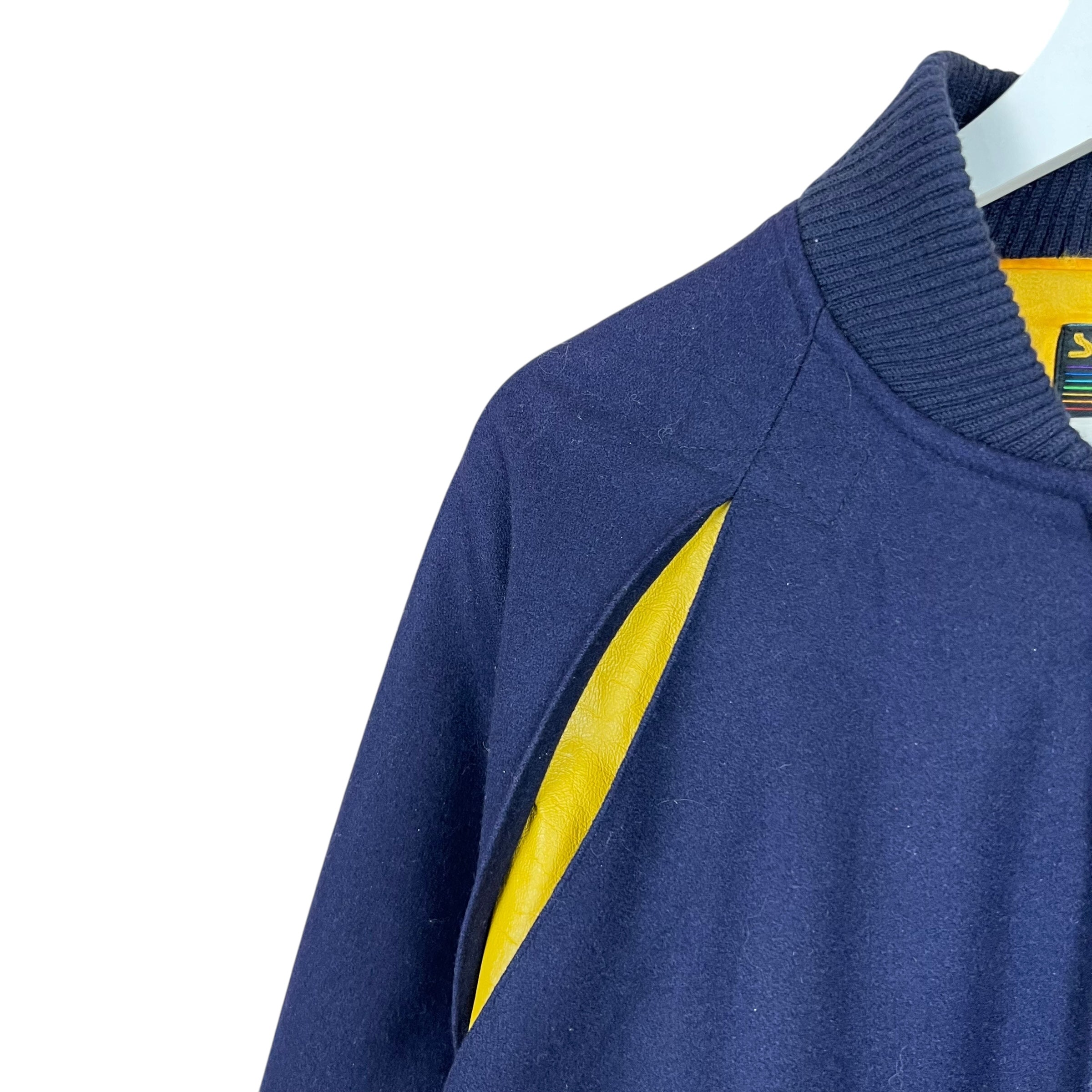 Vintage Style Auto Corvette Letterman Jacket Navy