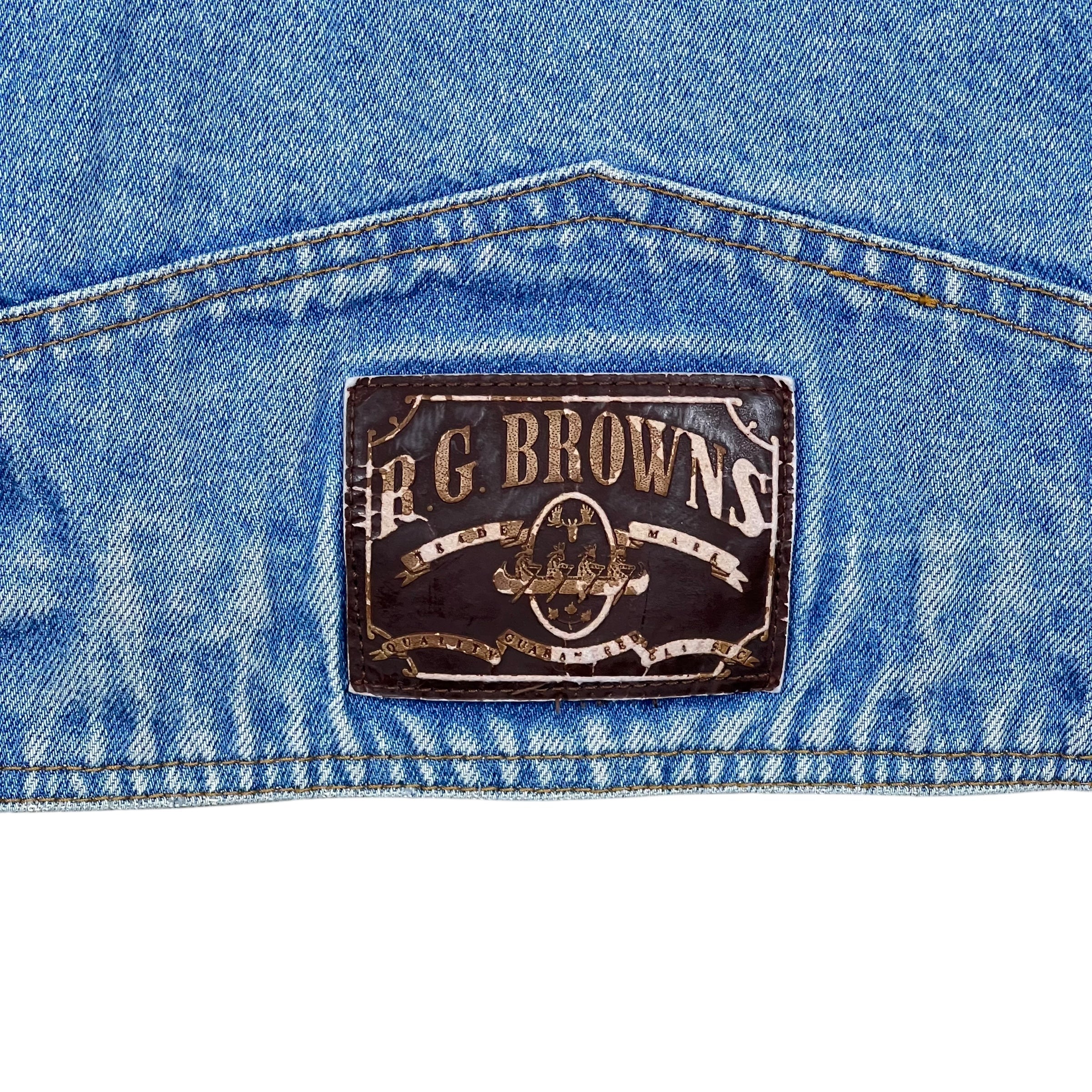 Vintage R.G. Browns Jeanswear Denim Jacket Mid Wash/Cream