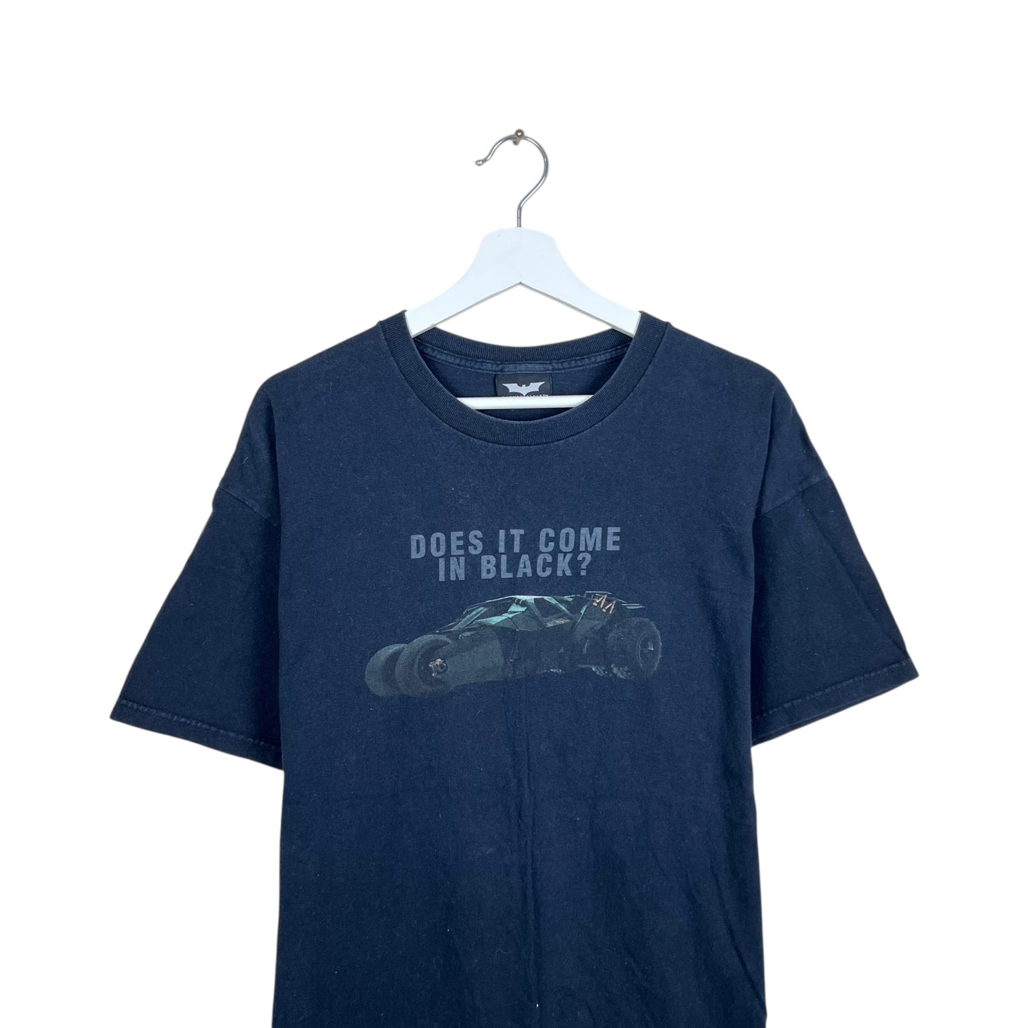 2005 Batman Begins “Does It Come In Black?” Movie Promo Tee Black