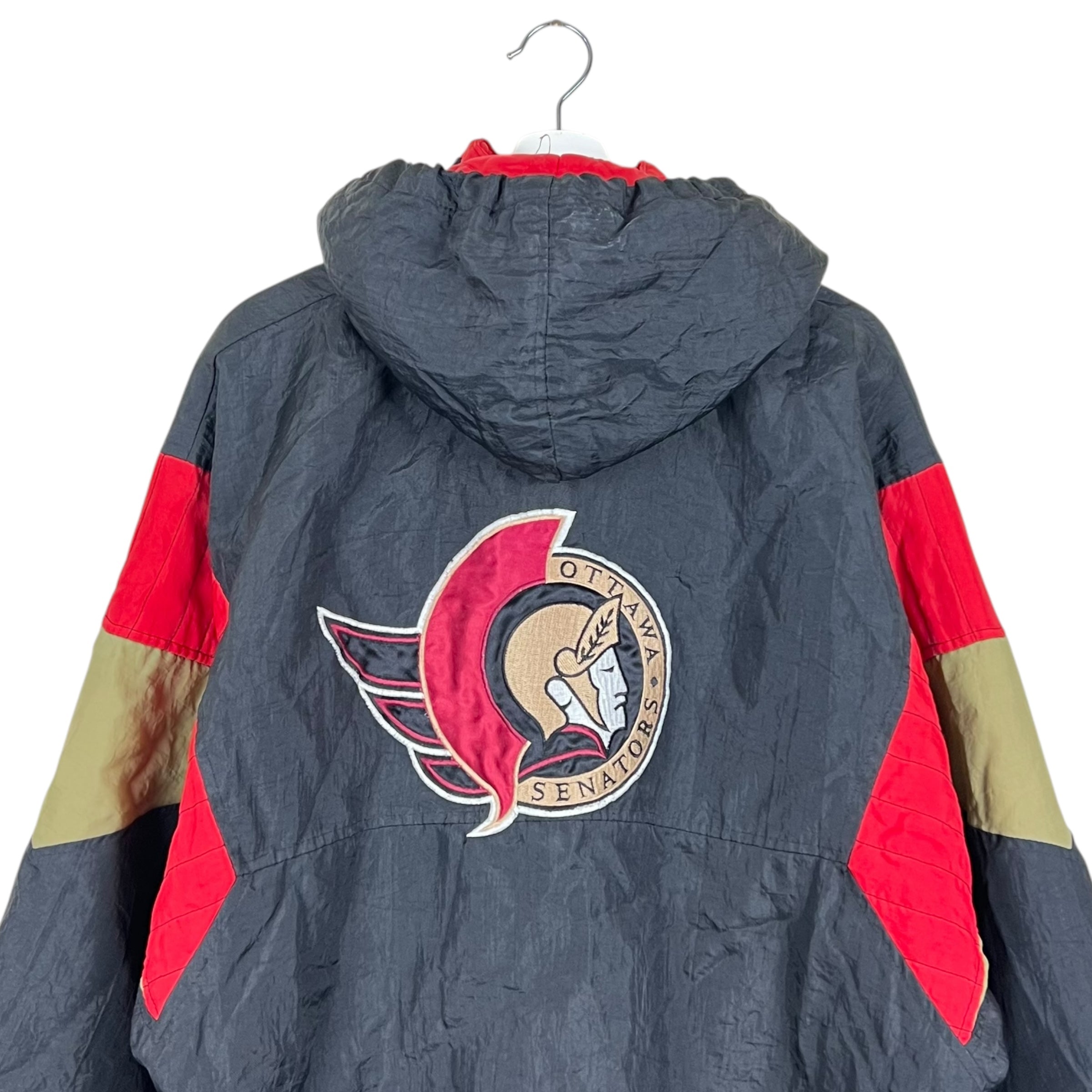 Vintage Starter NHL Ottawa Senators Half Zip Puffer Jacket Black