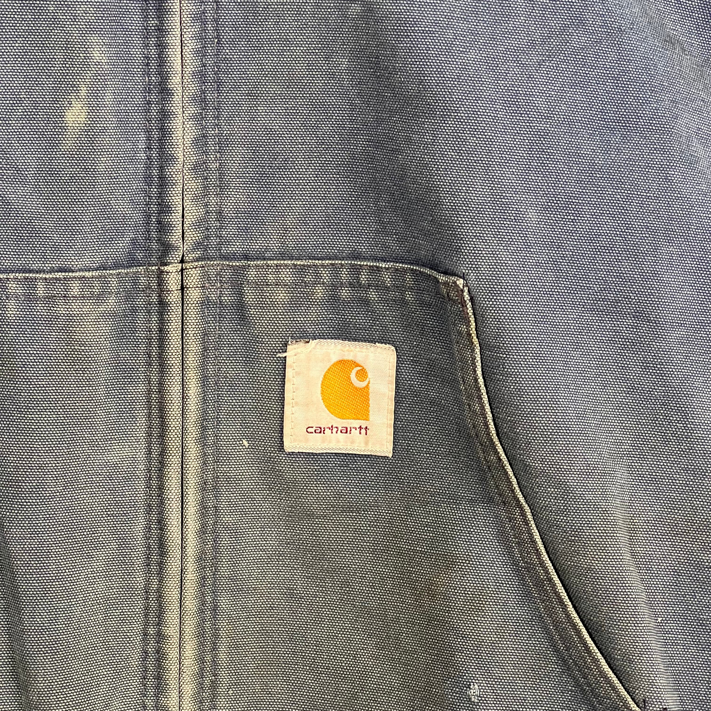 Vintage Carhartt Insulated Hooded Active Jacket Sun Faded Blue