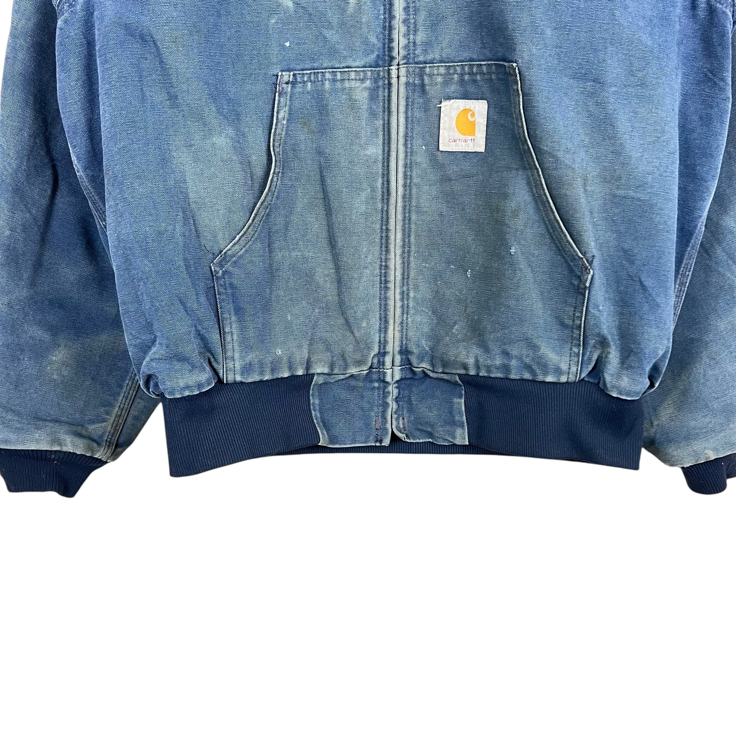 Vintage Carhartt Insulated Hooded Active Jacket Sun Faded Blue