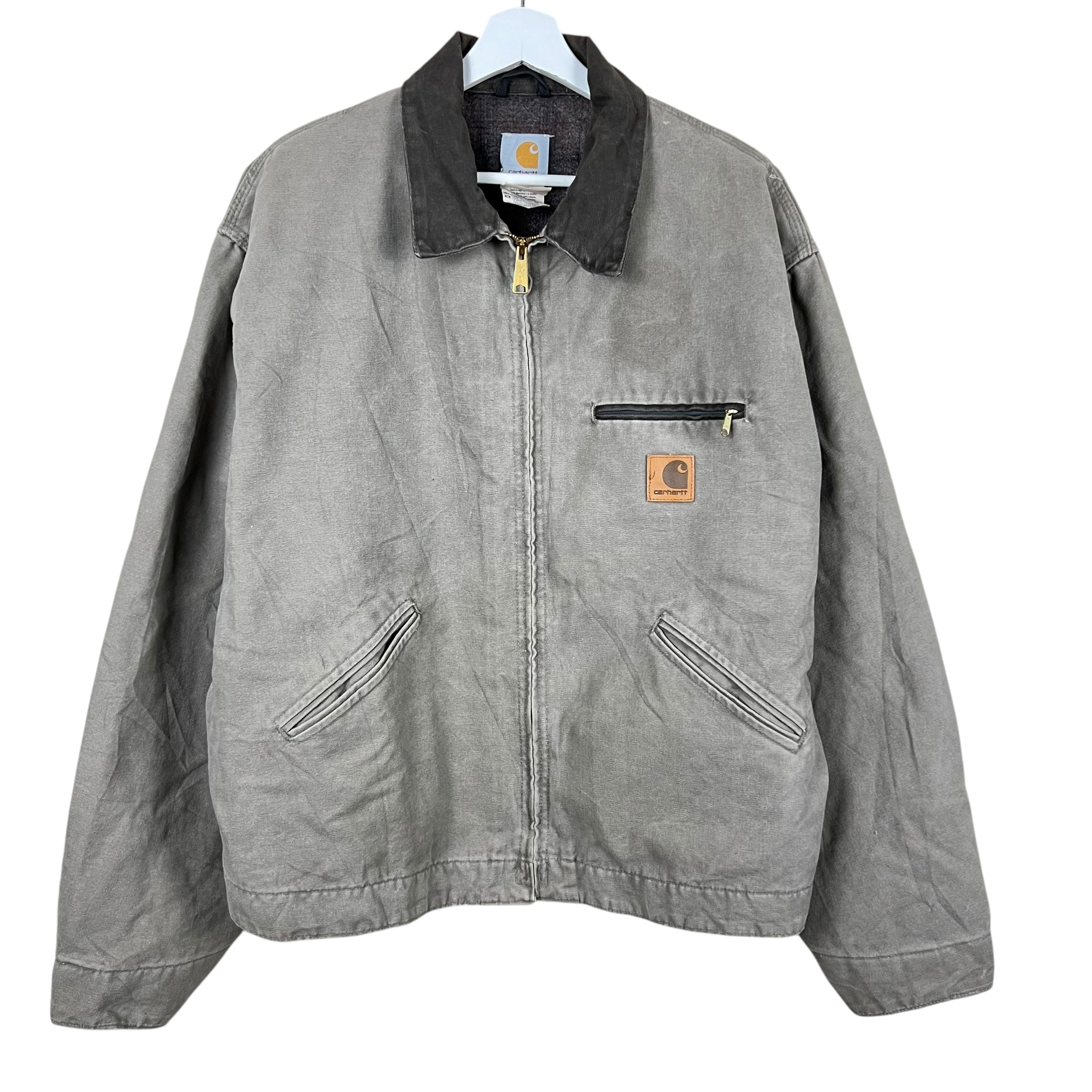 Vintage Carhartt Blanket Lined Detroit Jacket Washed Brown