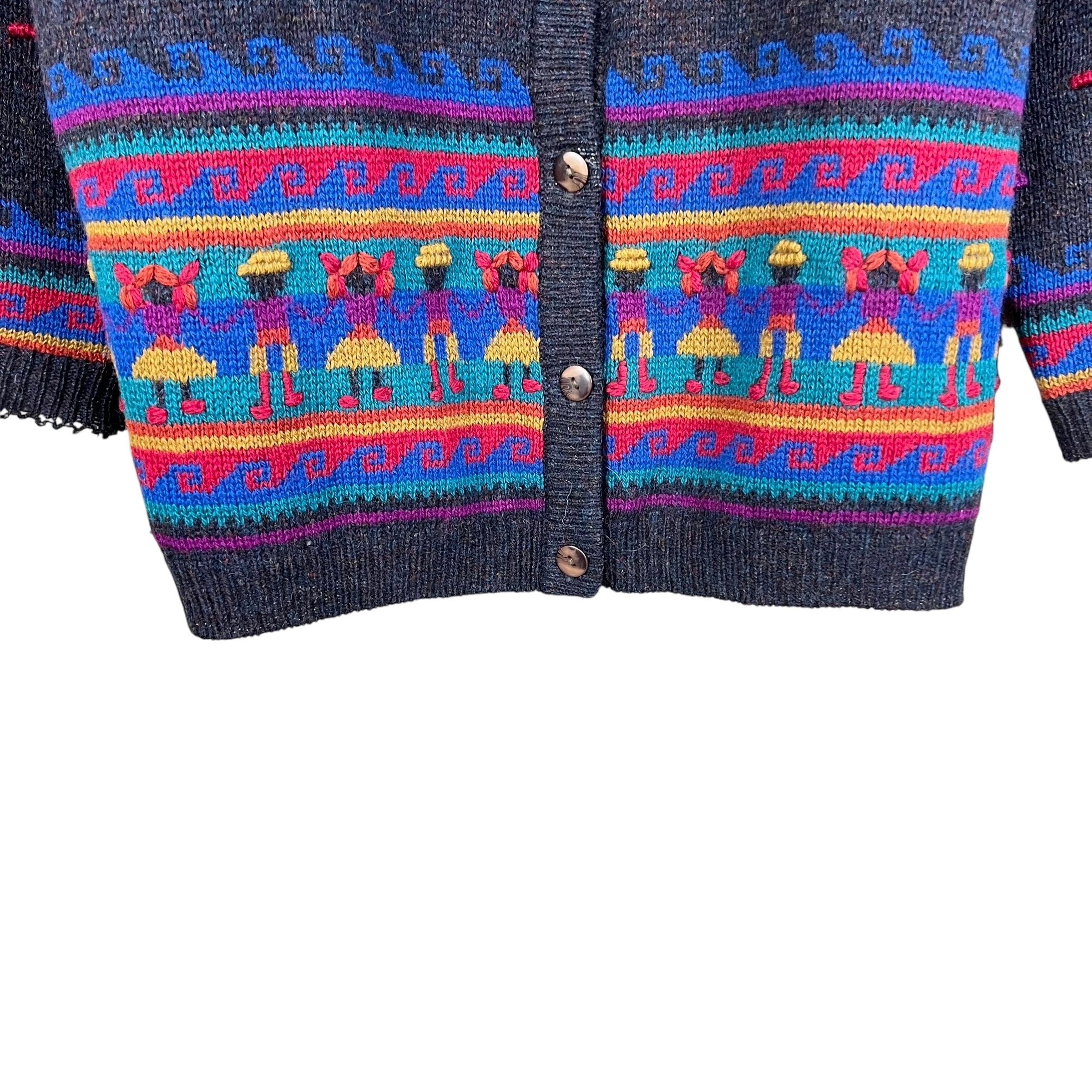 Vintage Tulchan Women’s 3D Pattern Cardigan Black