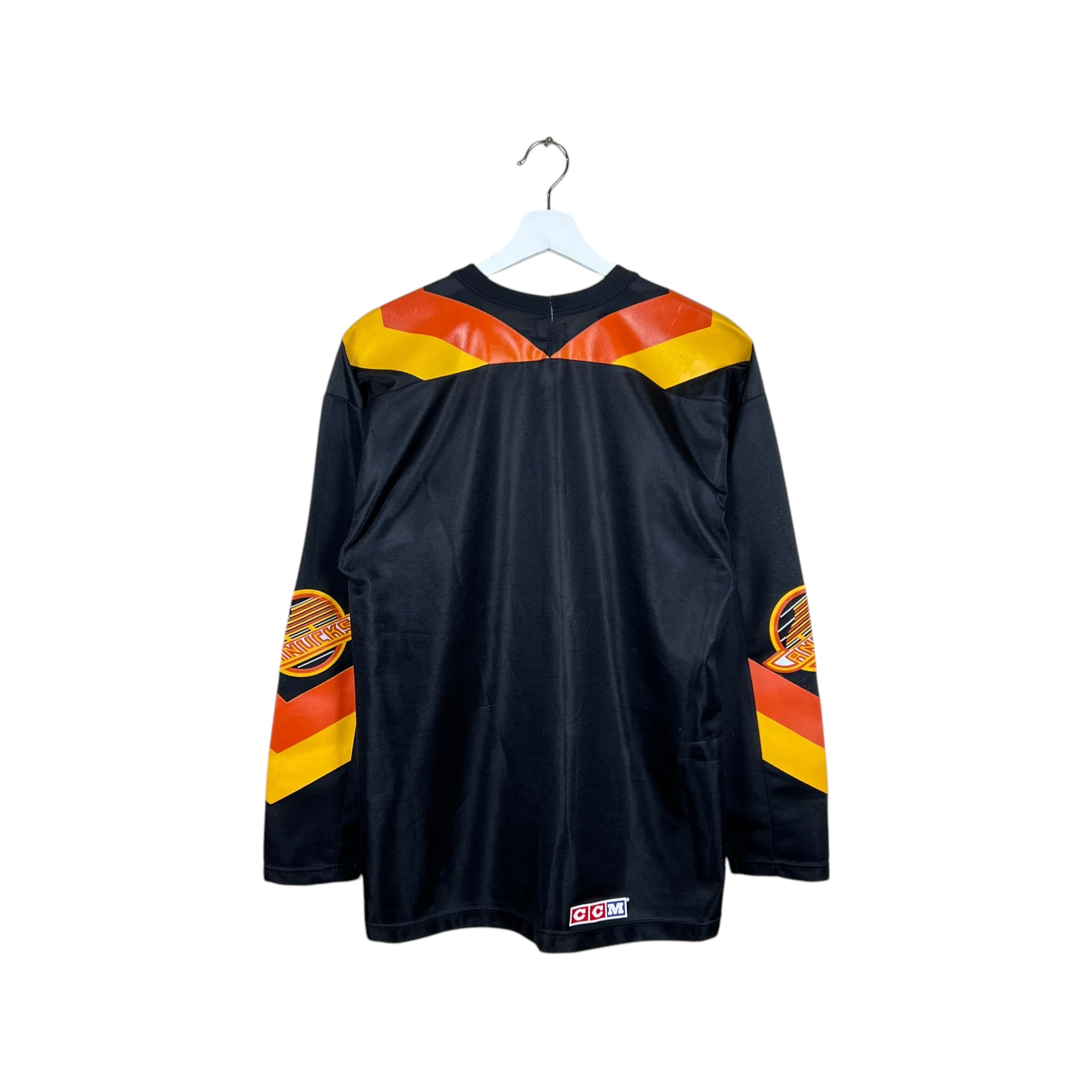 1980 CCM Vancouver Canucks Flying V Blank Jersey Black