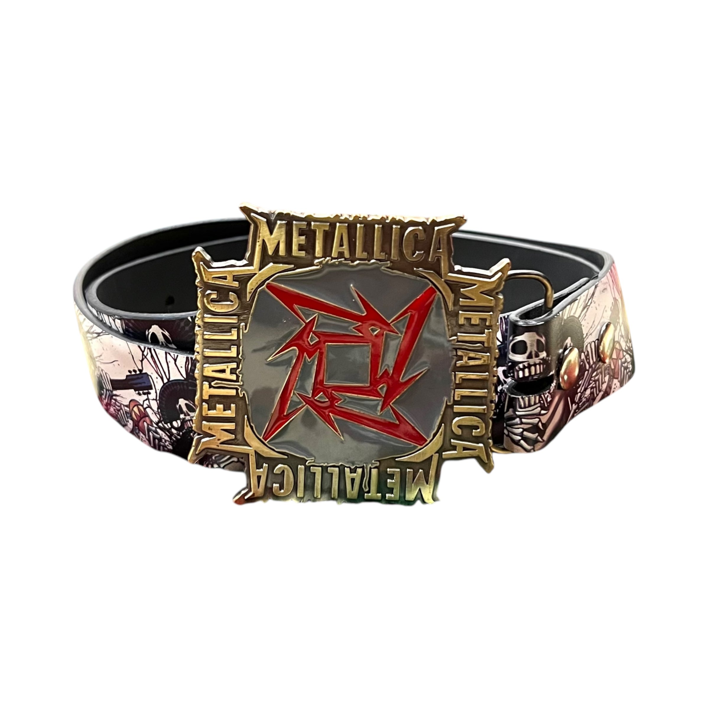 2005 French Craft Metallica Print Belt